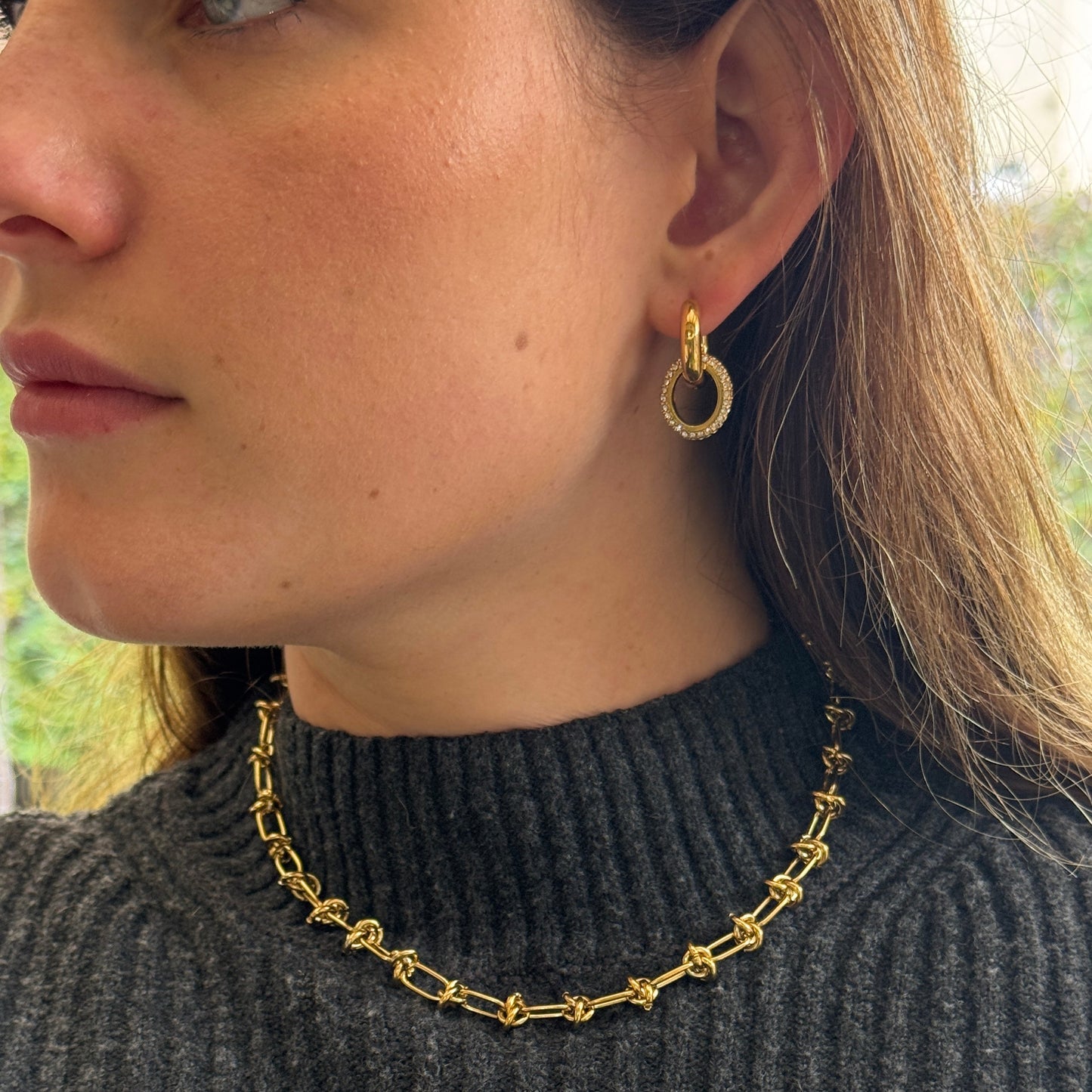 Collar eslabones bañado en oro