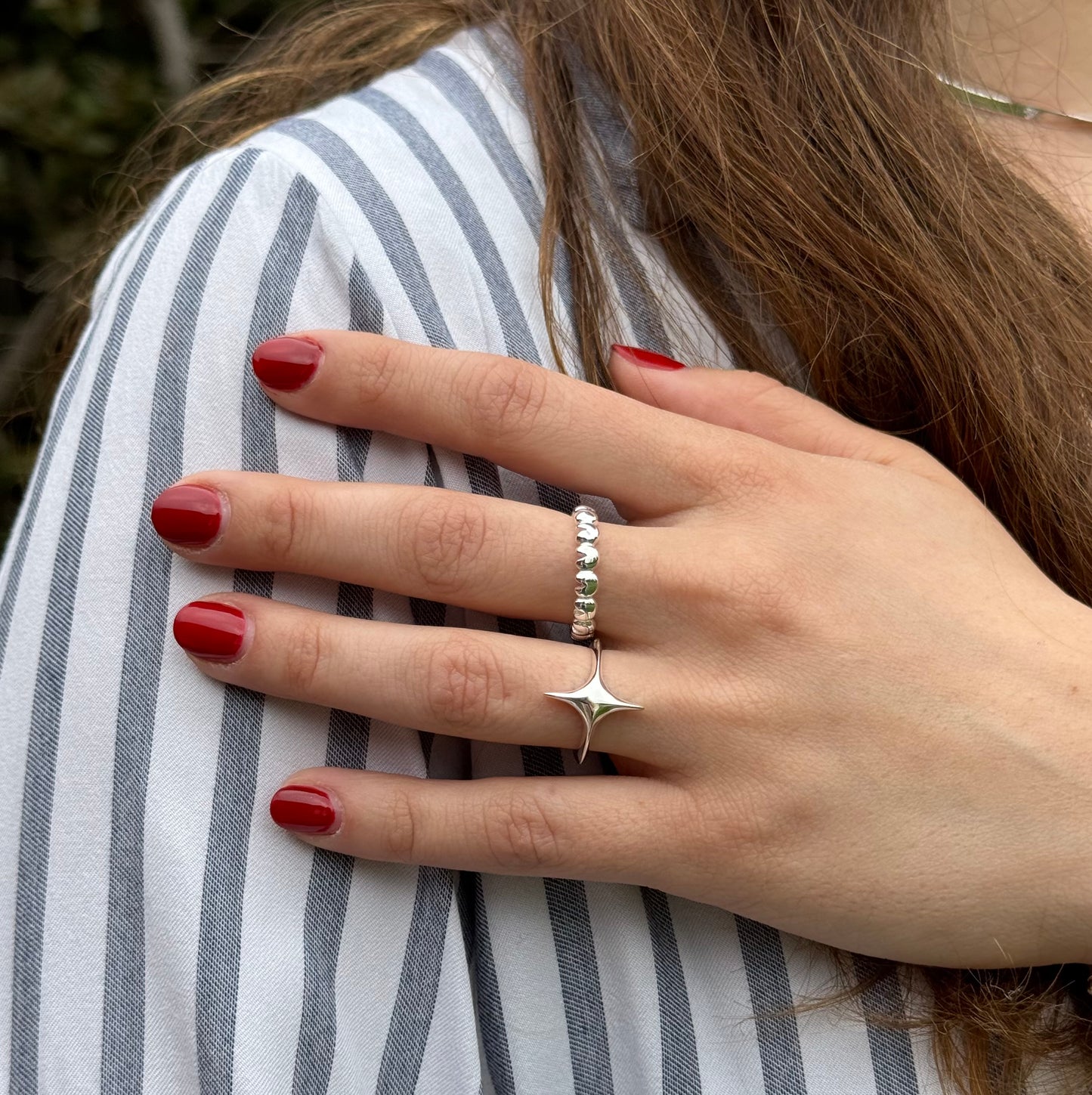 Anillo ajustable estrella fugaz