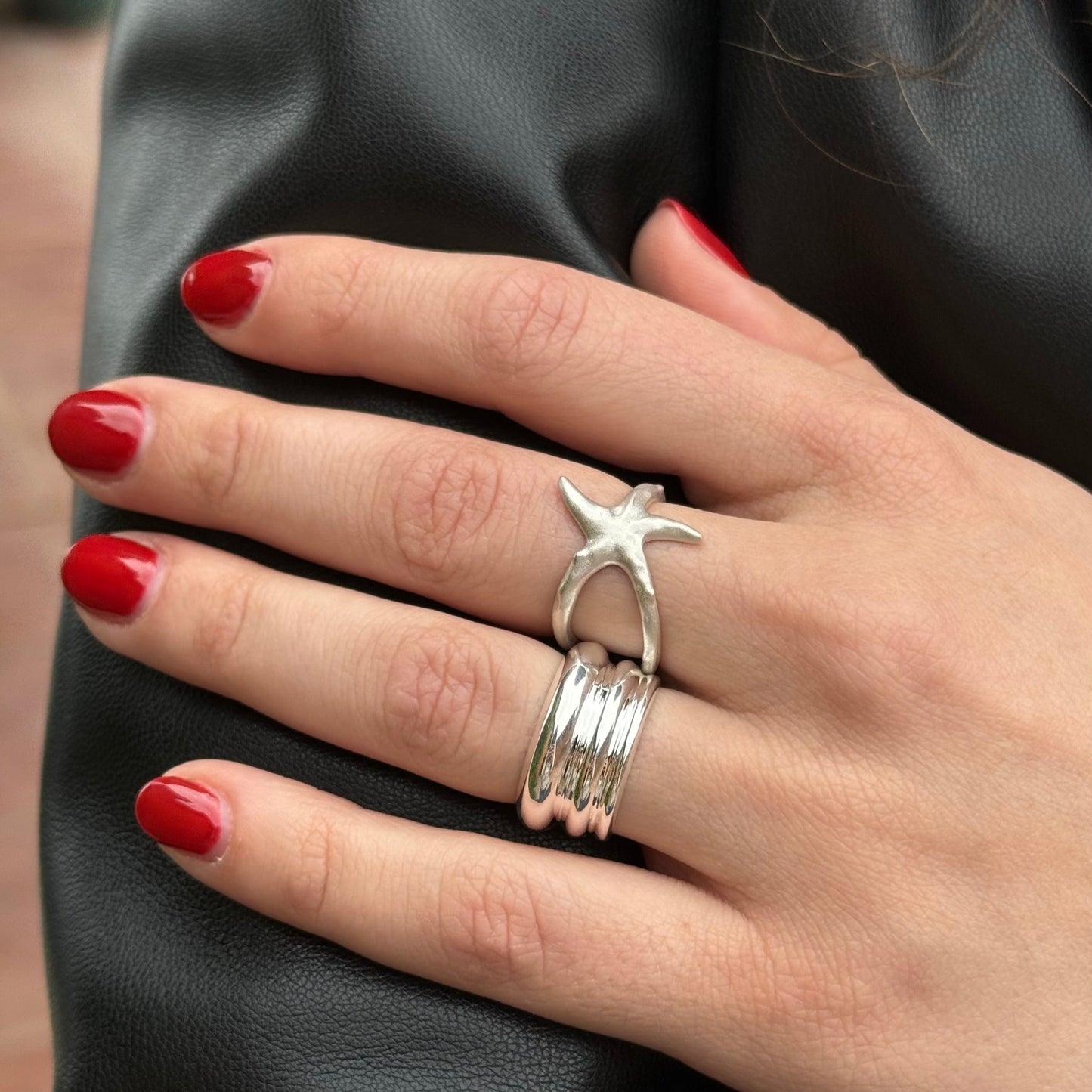 Anillo ajustable estrella de mar