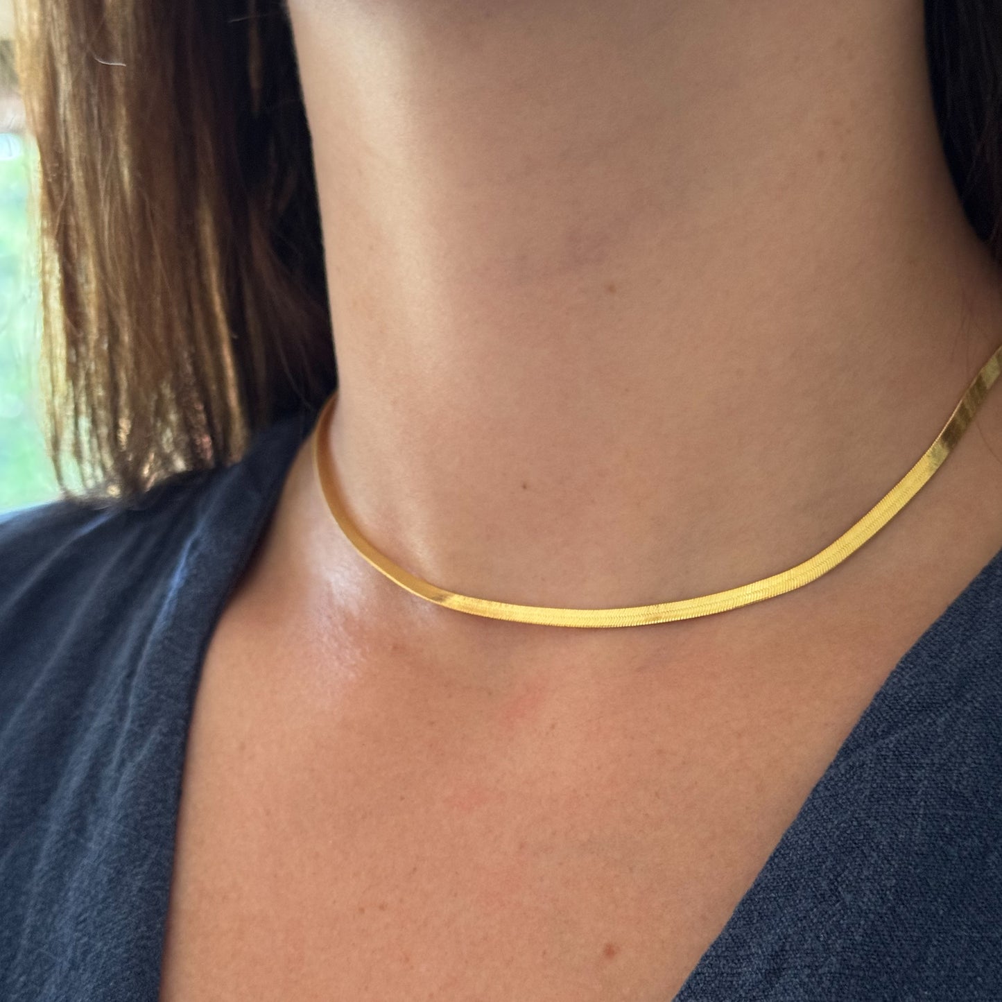 Cadena cinta bañado en oro