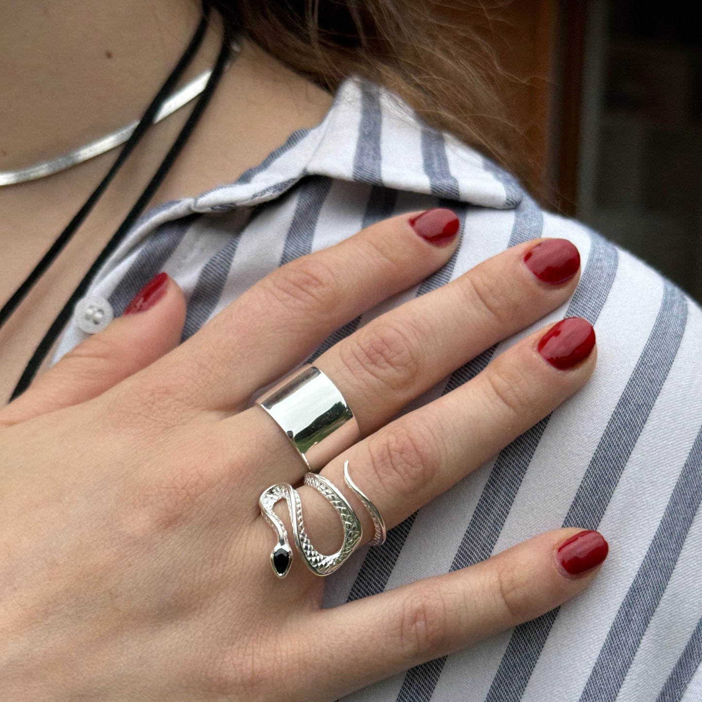 Anillo ajustable serpiente