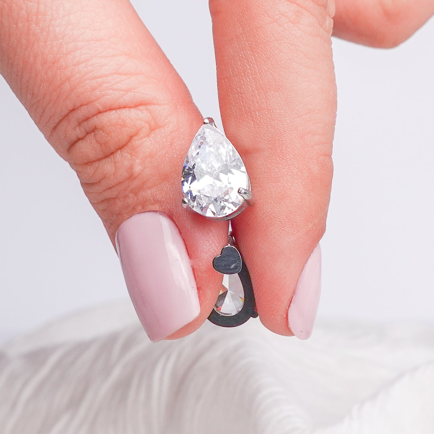 Aros pegados gota bianca silver
