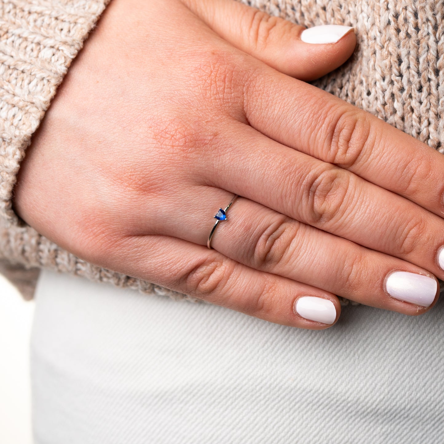 Anillo ajustable corazón azul