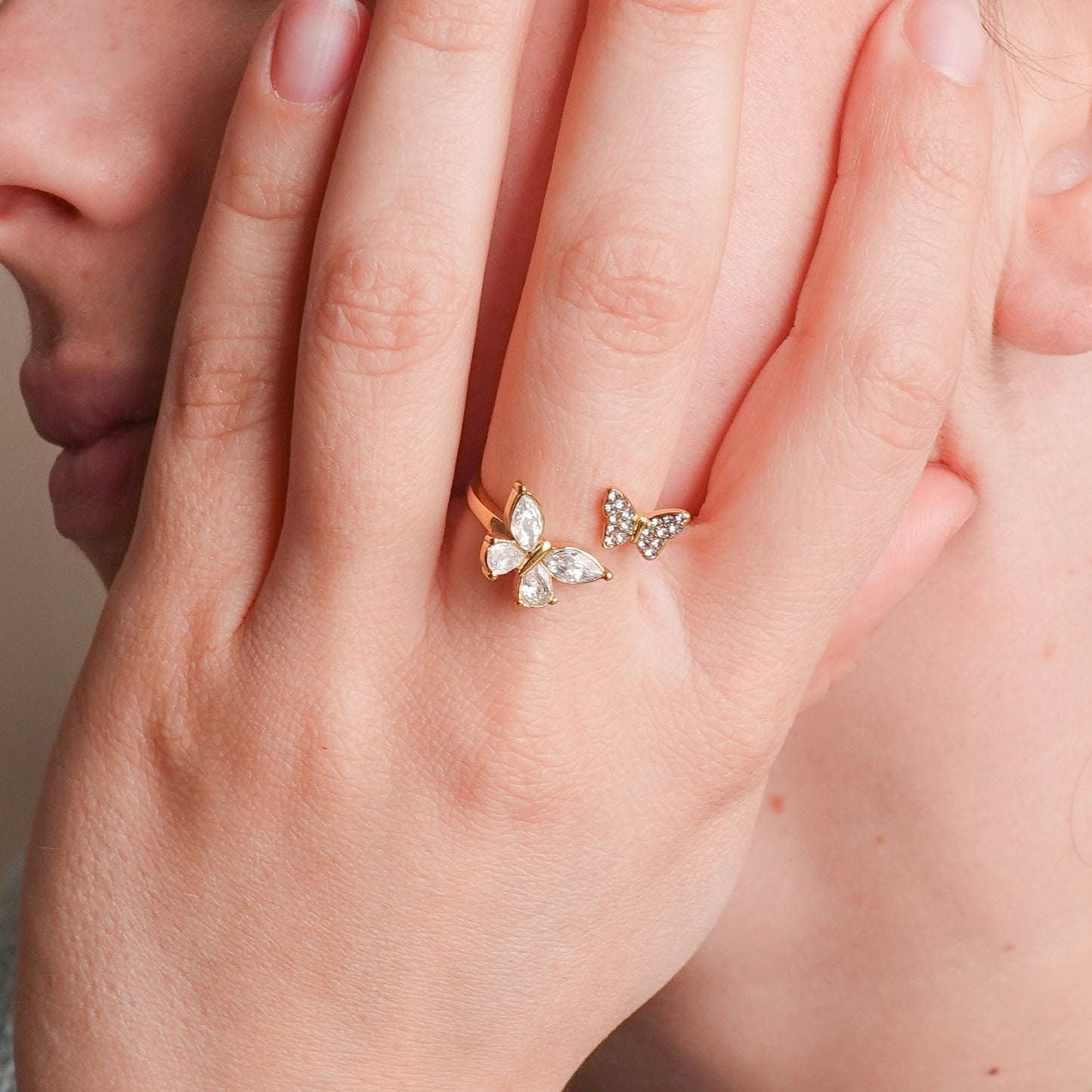 Anillo ajustable mariposa liria