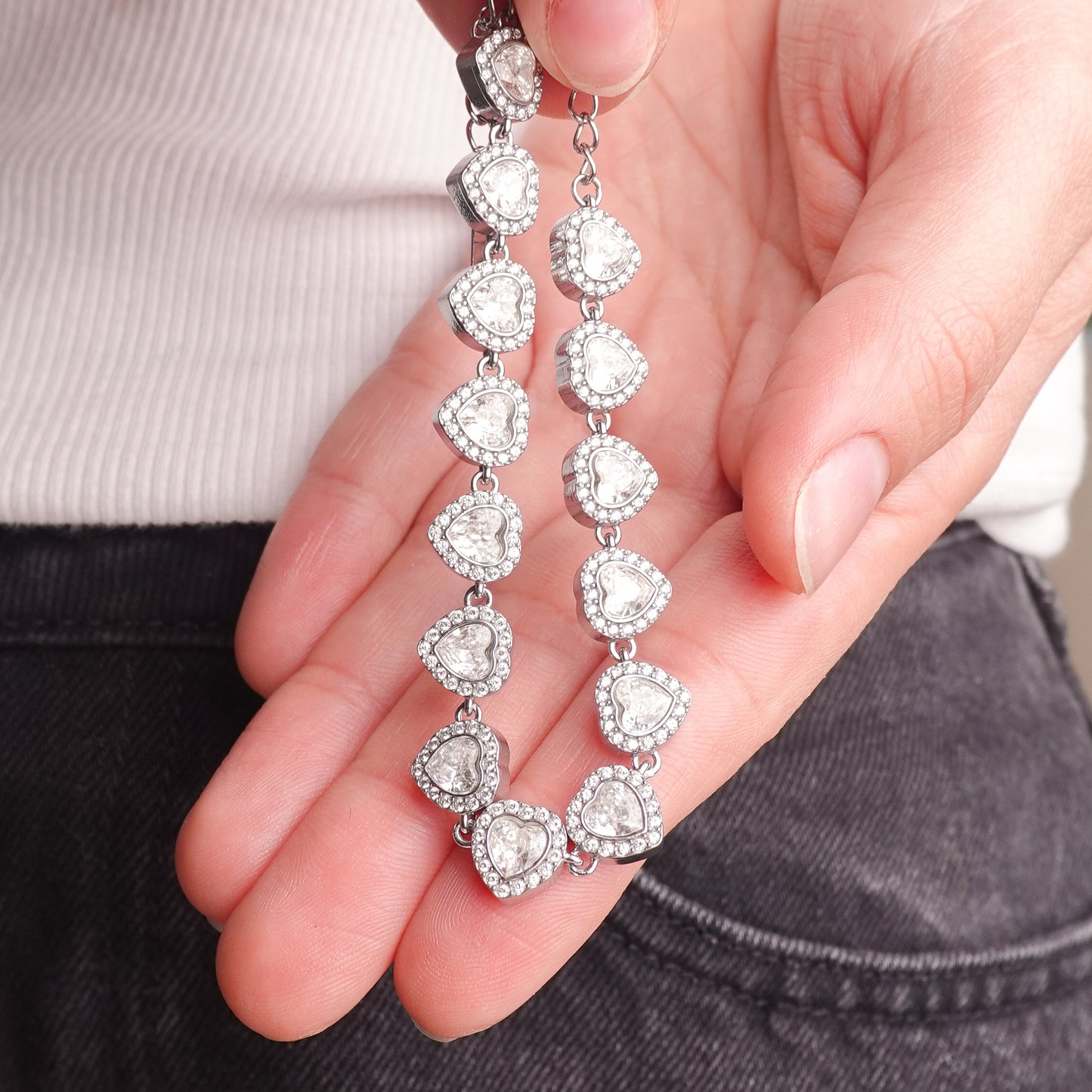 Pulsera corazones eternos silver