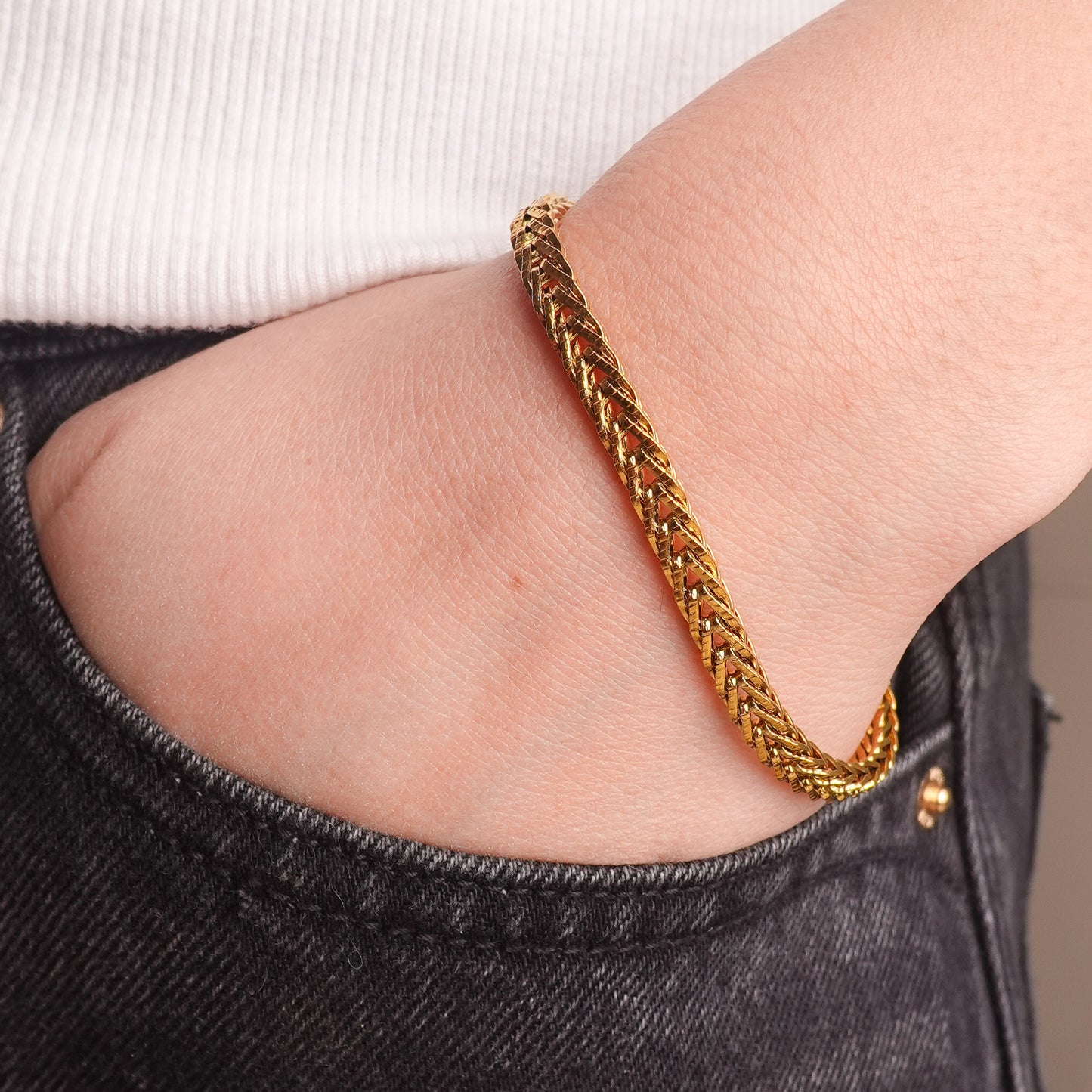 Pulsera trenza dorada