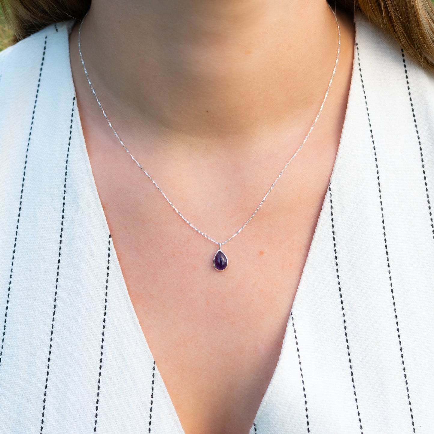 Collar gota amatista