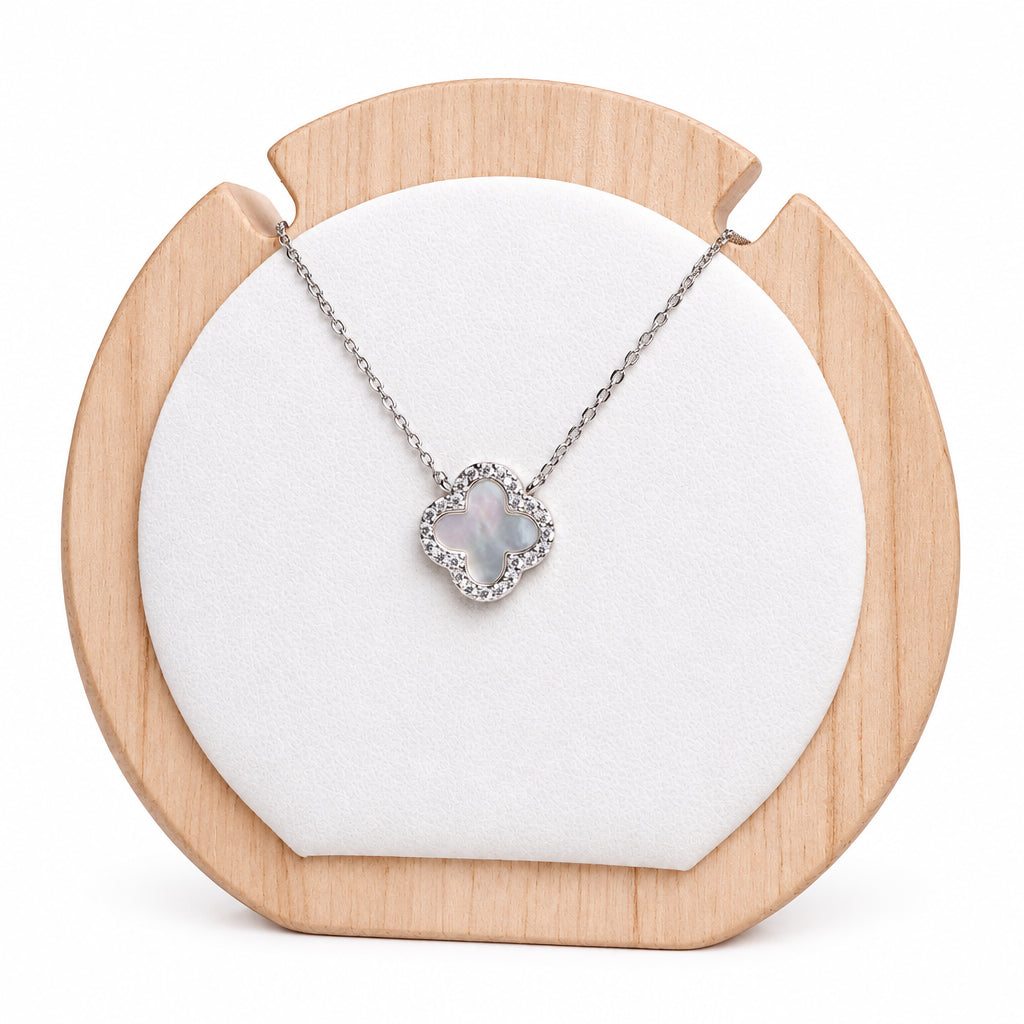 Collar Trebol Blanc Shine