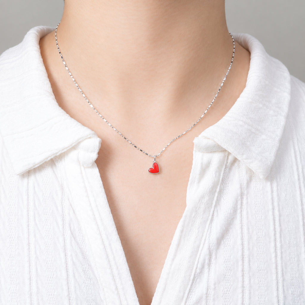 Collar corazón rojo