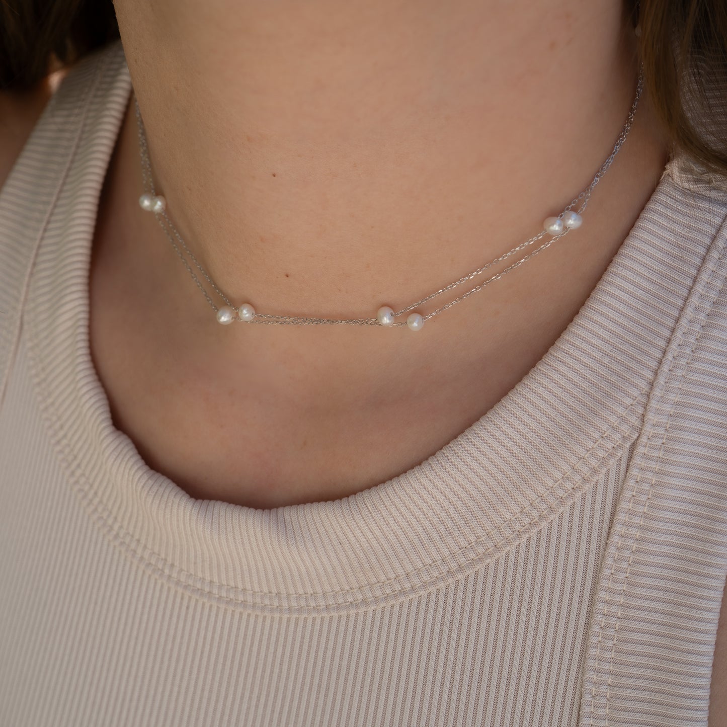 Collar doble de perlas