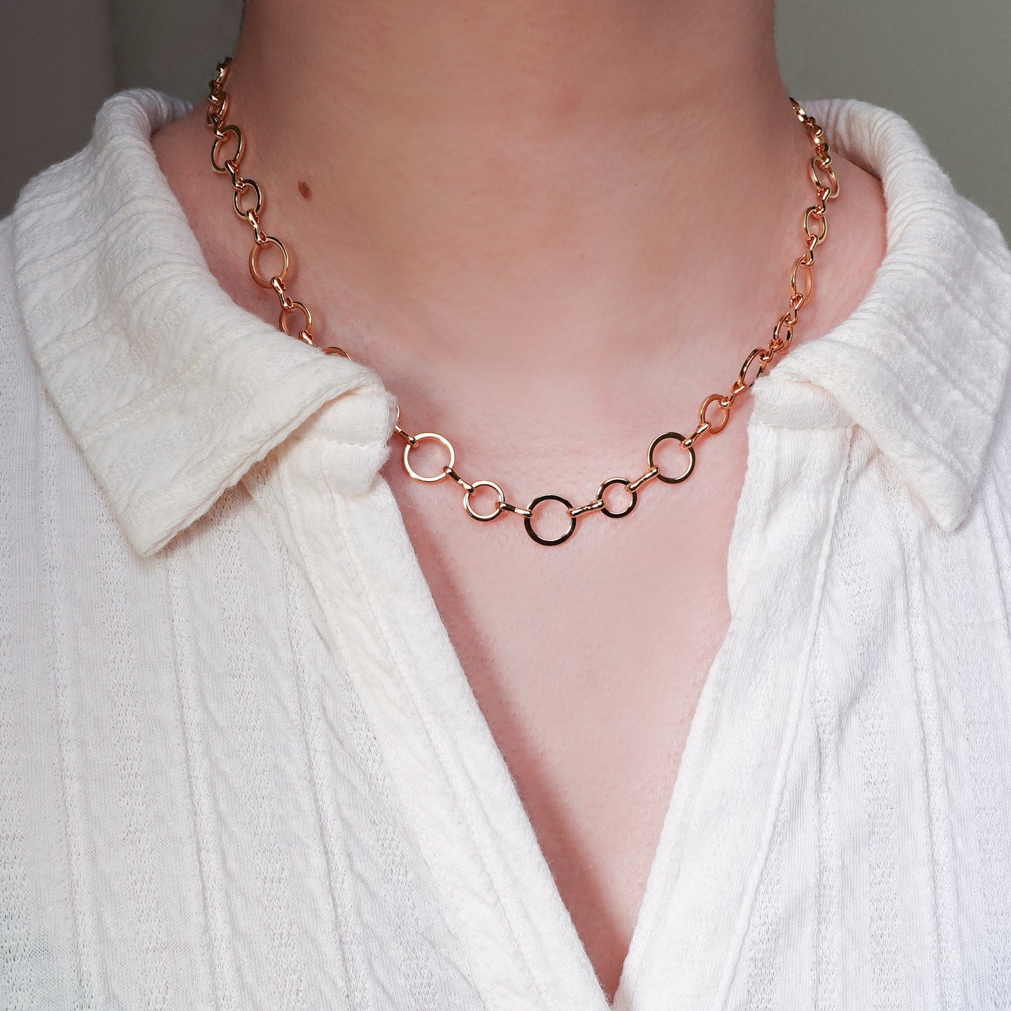 Collar eslabones bañado en oro