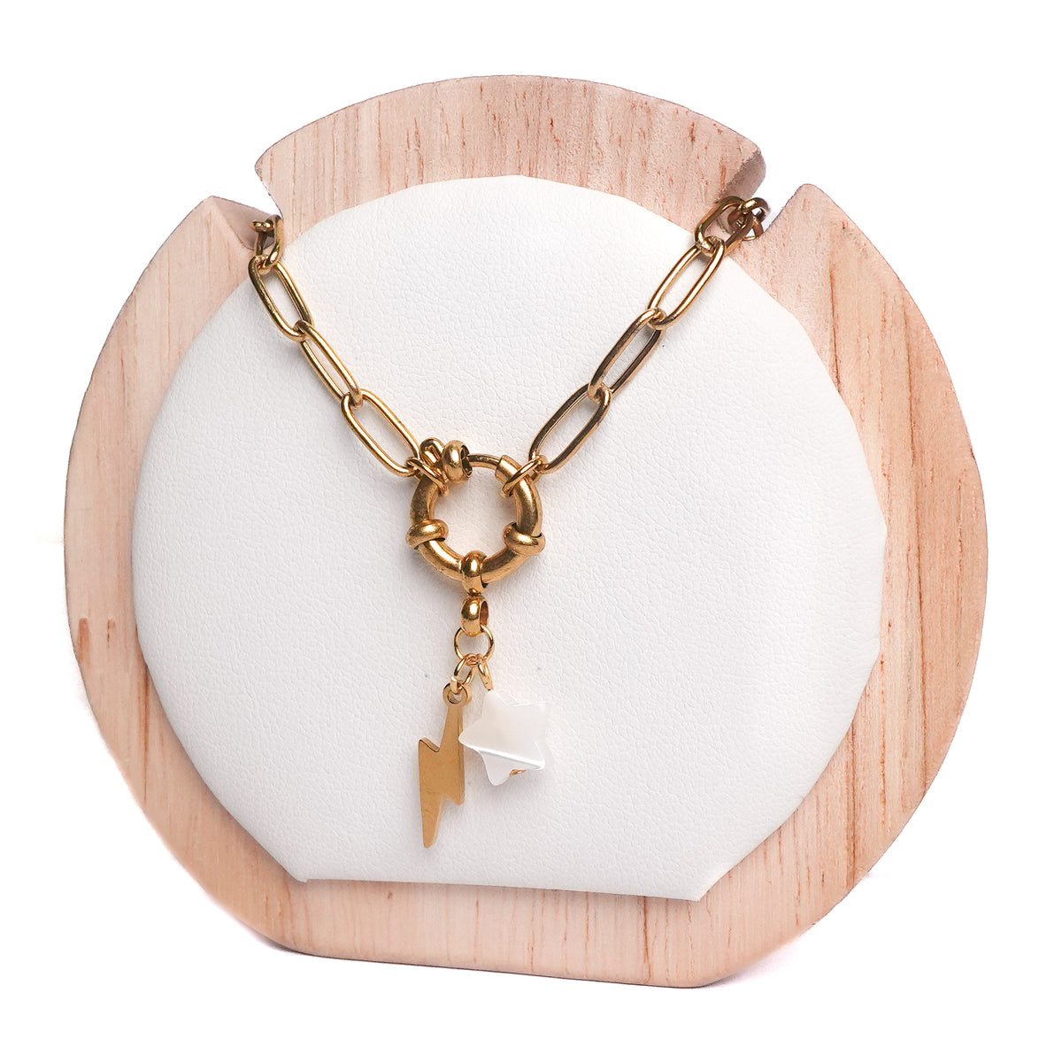 Collar timón estrella y rayo