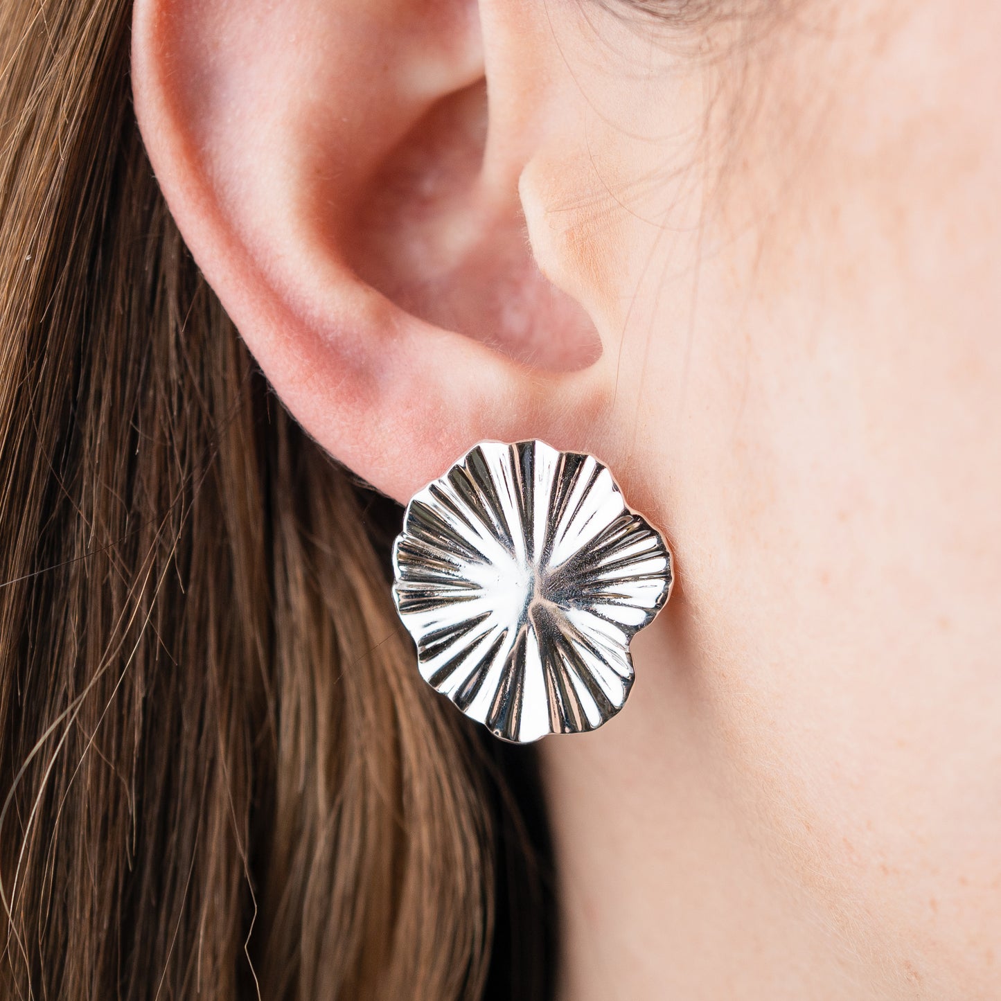 Aros pegados flor grande