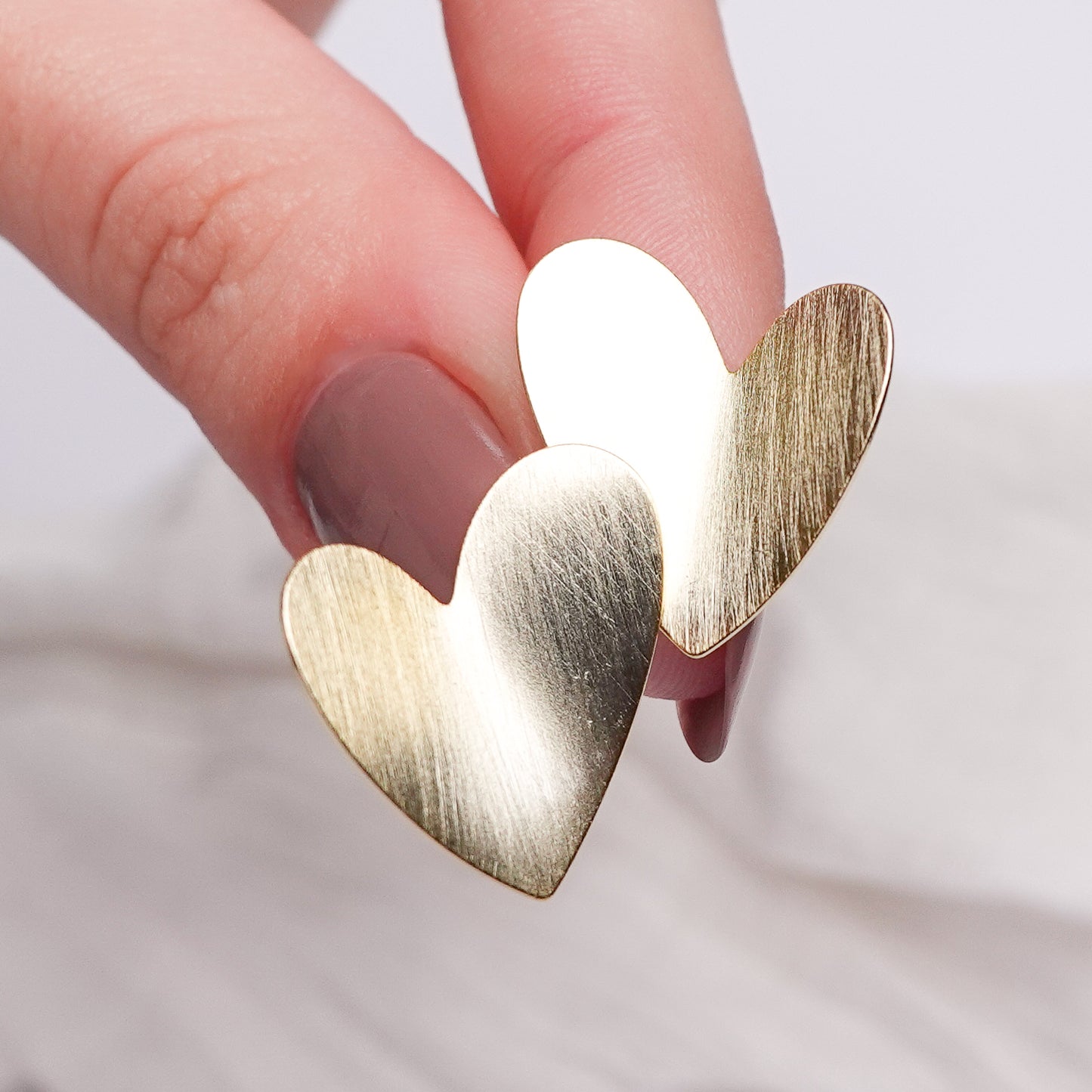 Aros pegados Corazón Satinado