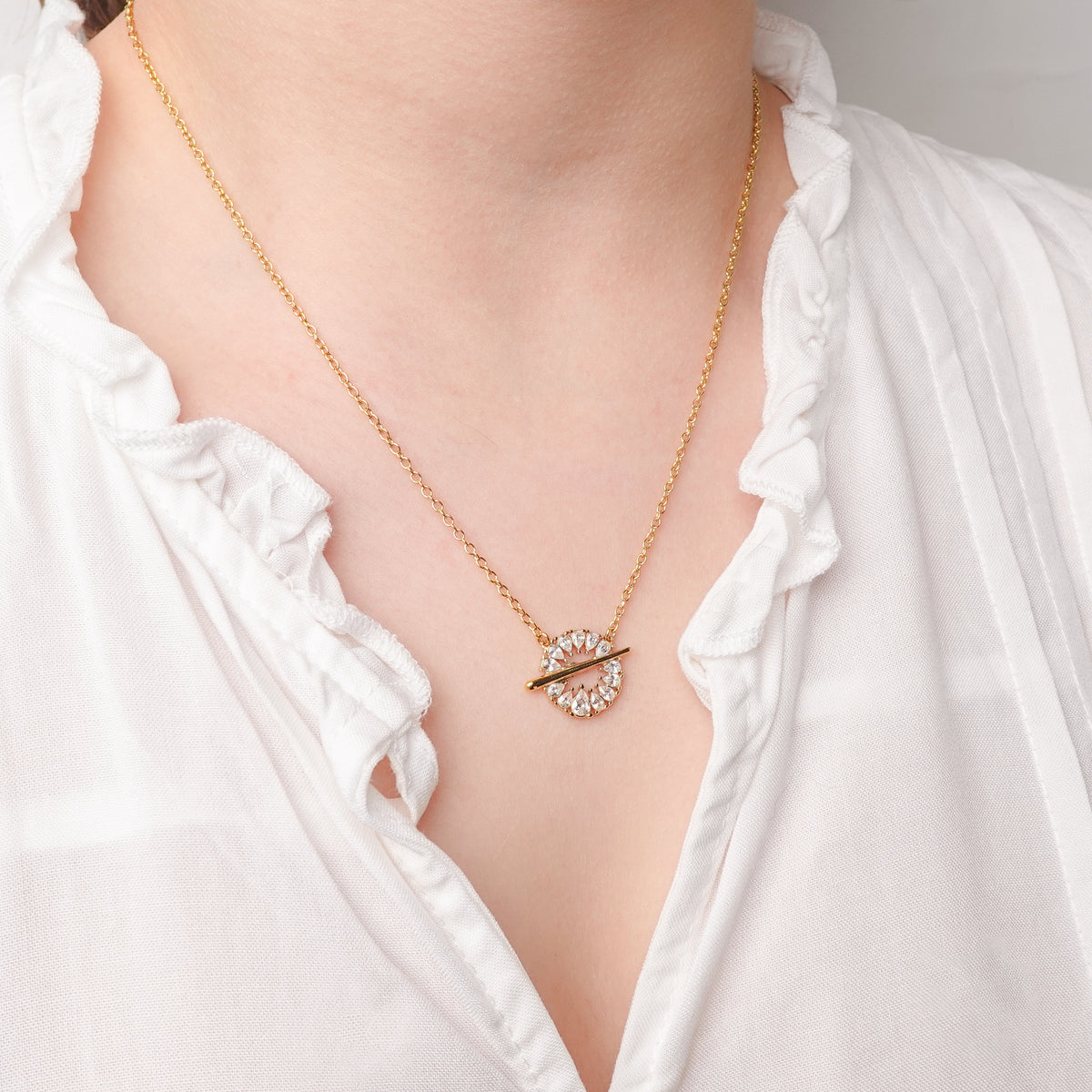 Collar Halo Cristal bañado en oro