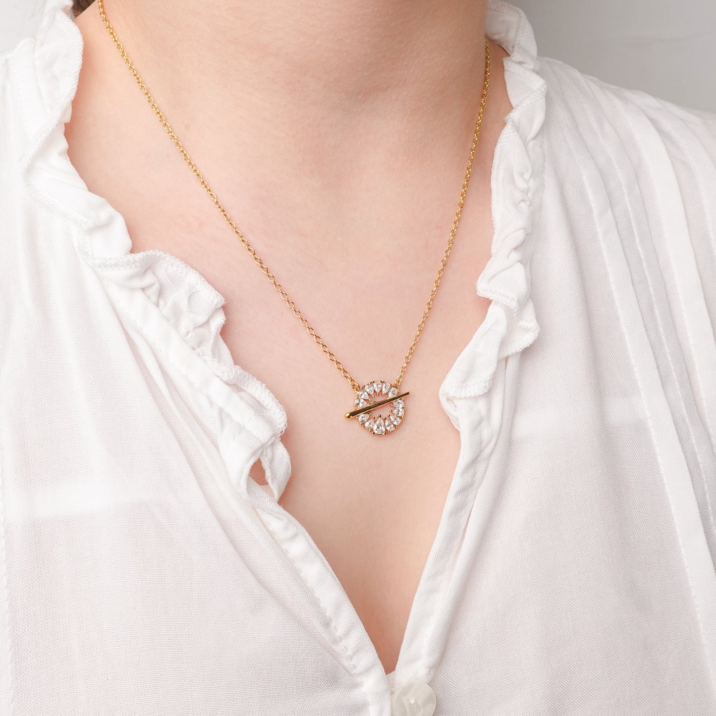 Collar Halo Cristal bañado en oro