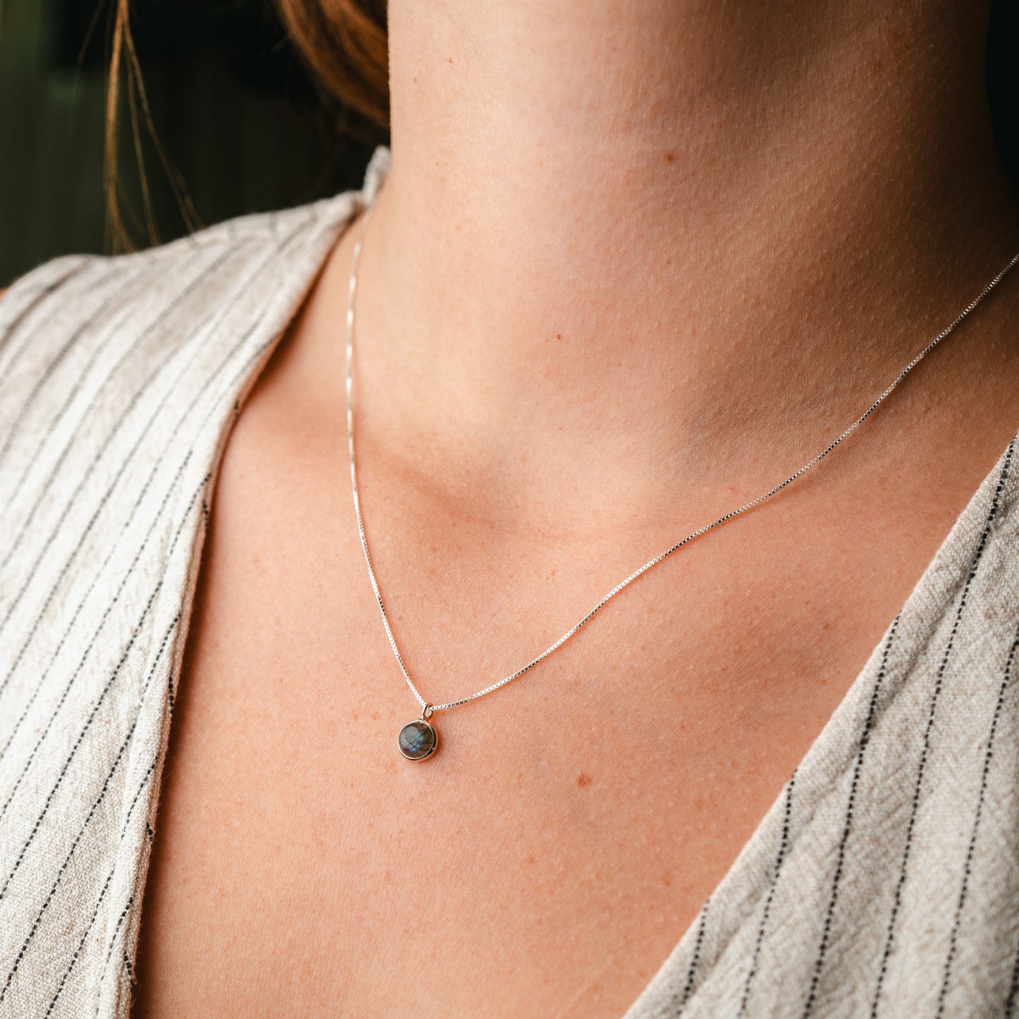 Collar punto labradorita