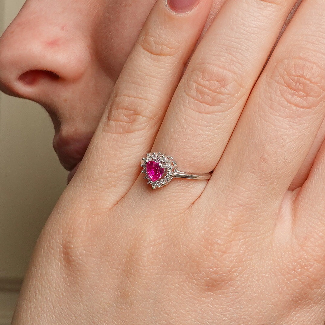 Anillo ajustable Corazón Lovelle Rosa