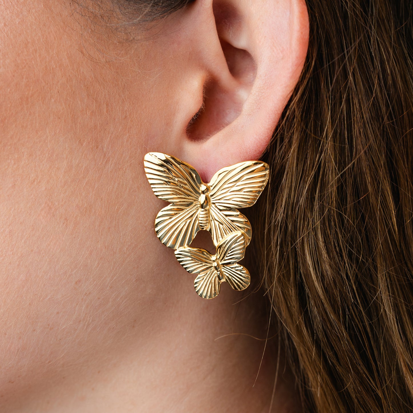 Aros pegados dos mariposas