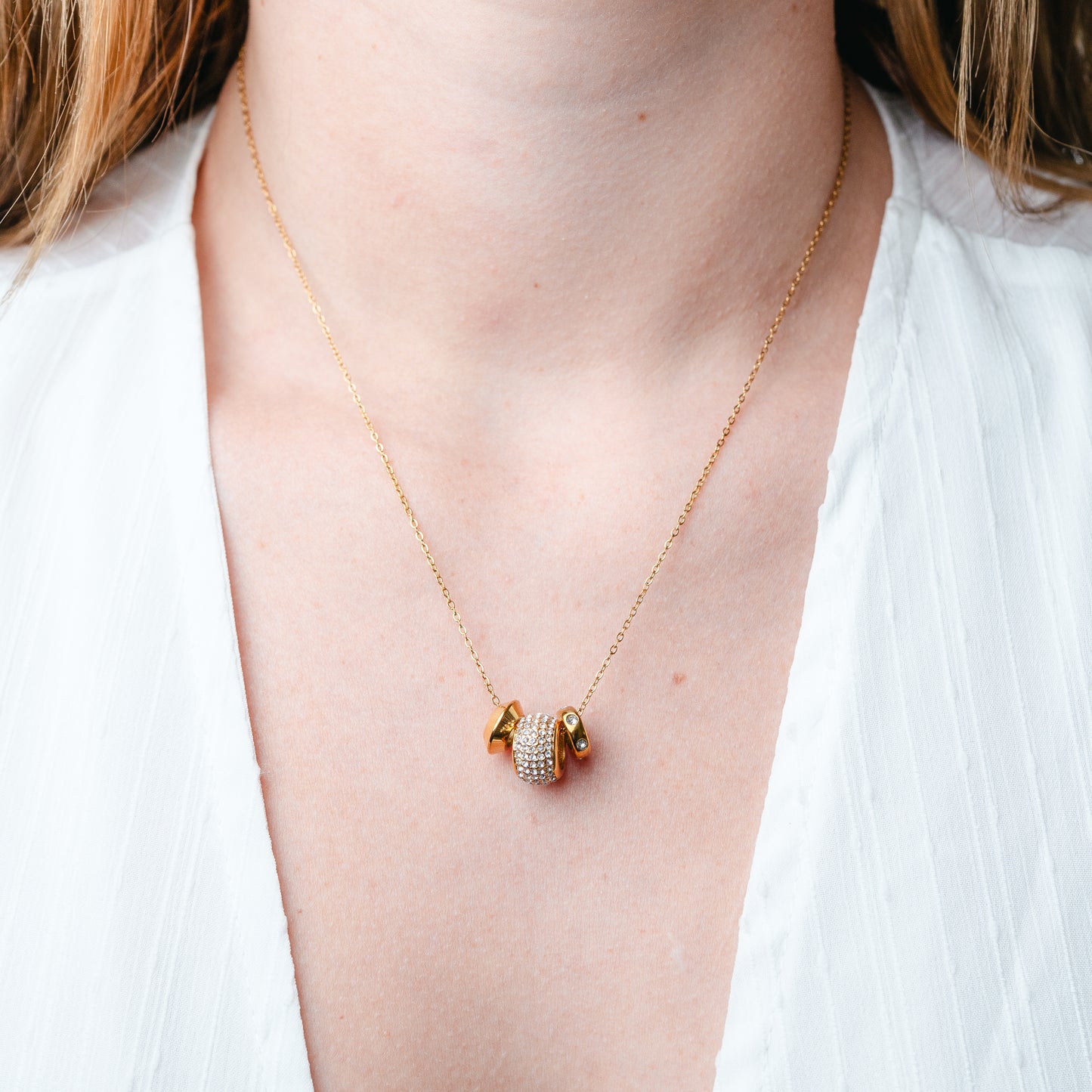 Collar eslabones bañado en oro