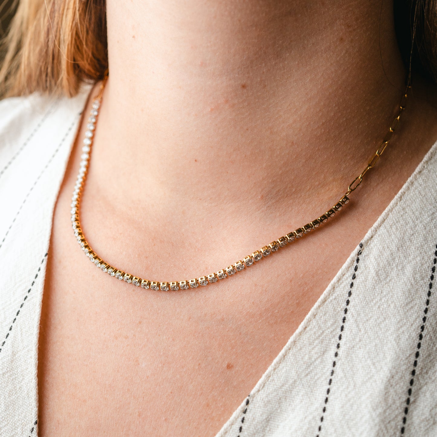 Collar Tennis bañado en oro