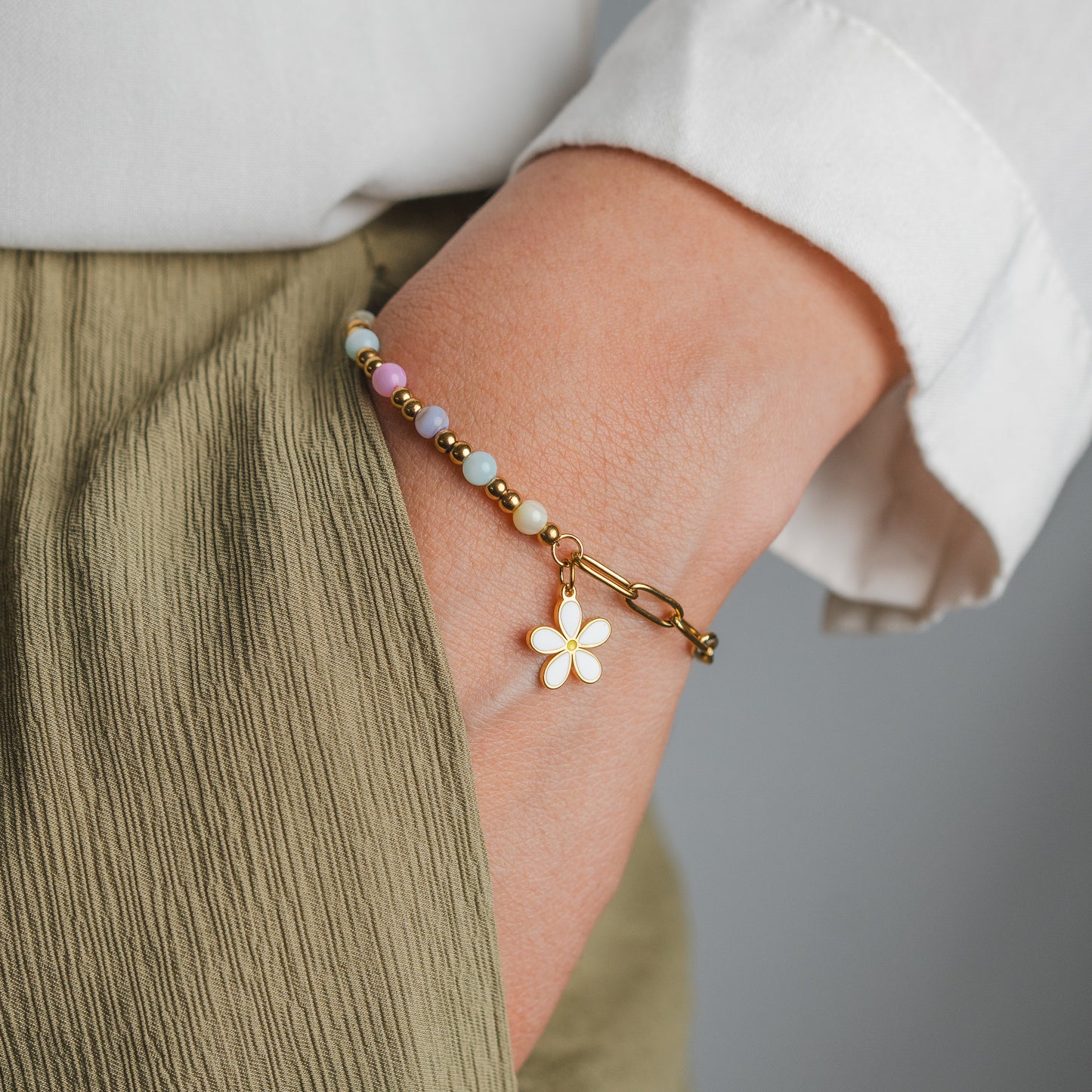 Pulsera Daisy Pastel Gold