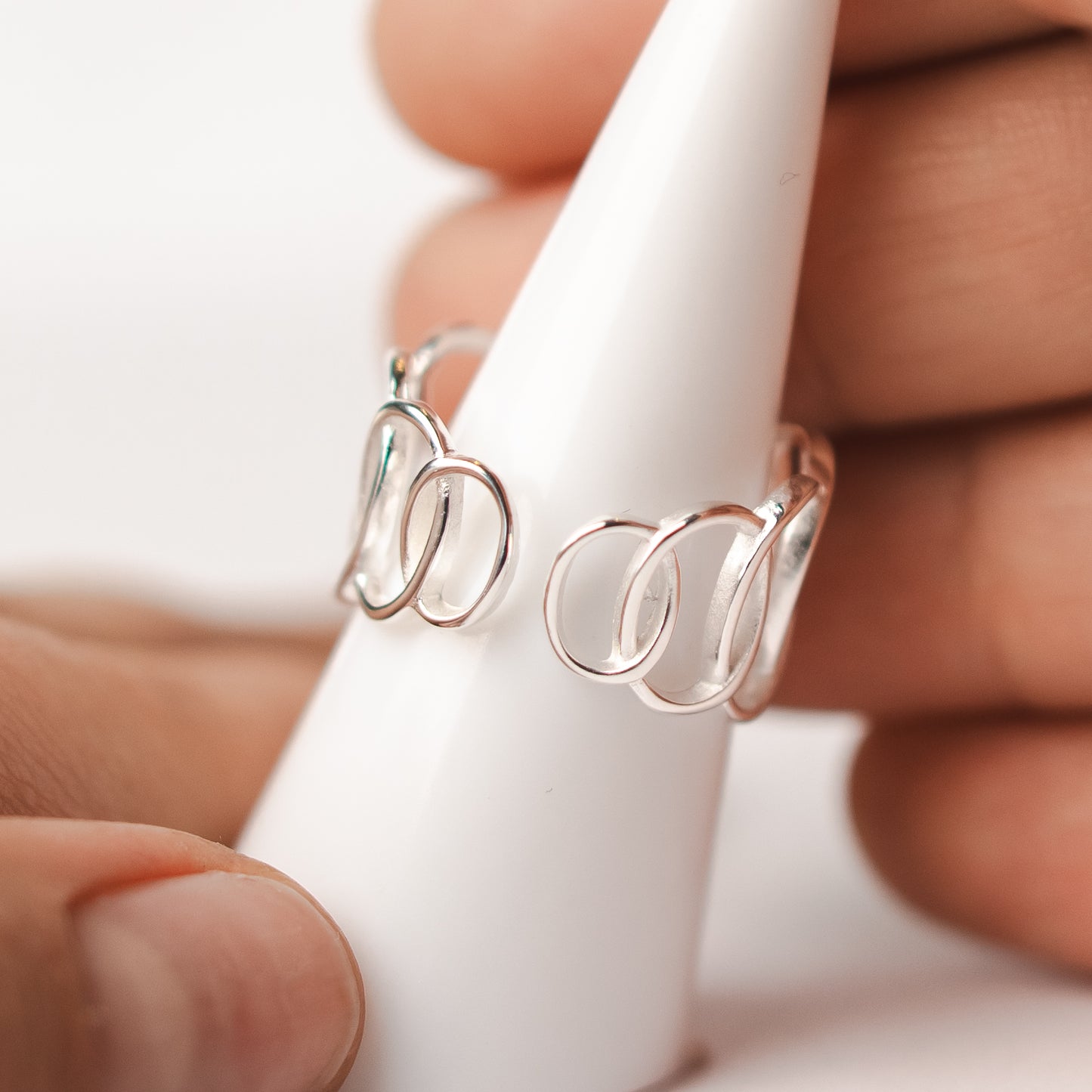 Anillo ajustable diseño ovalados