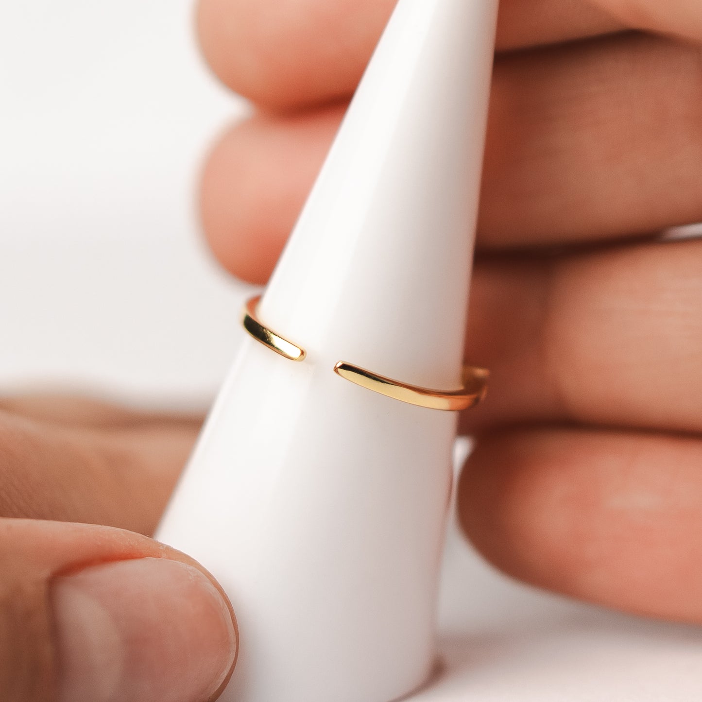 Anillo ajustable perla bañado en oro