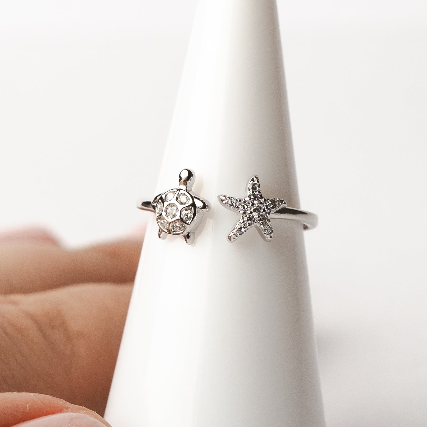 Anillo MIDI tortuga y estrella circones