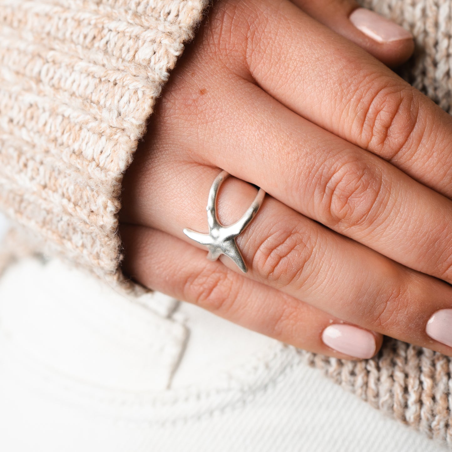 Anillo ajustable estrella de mar