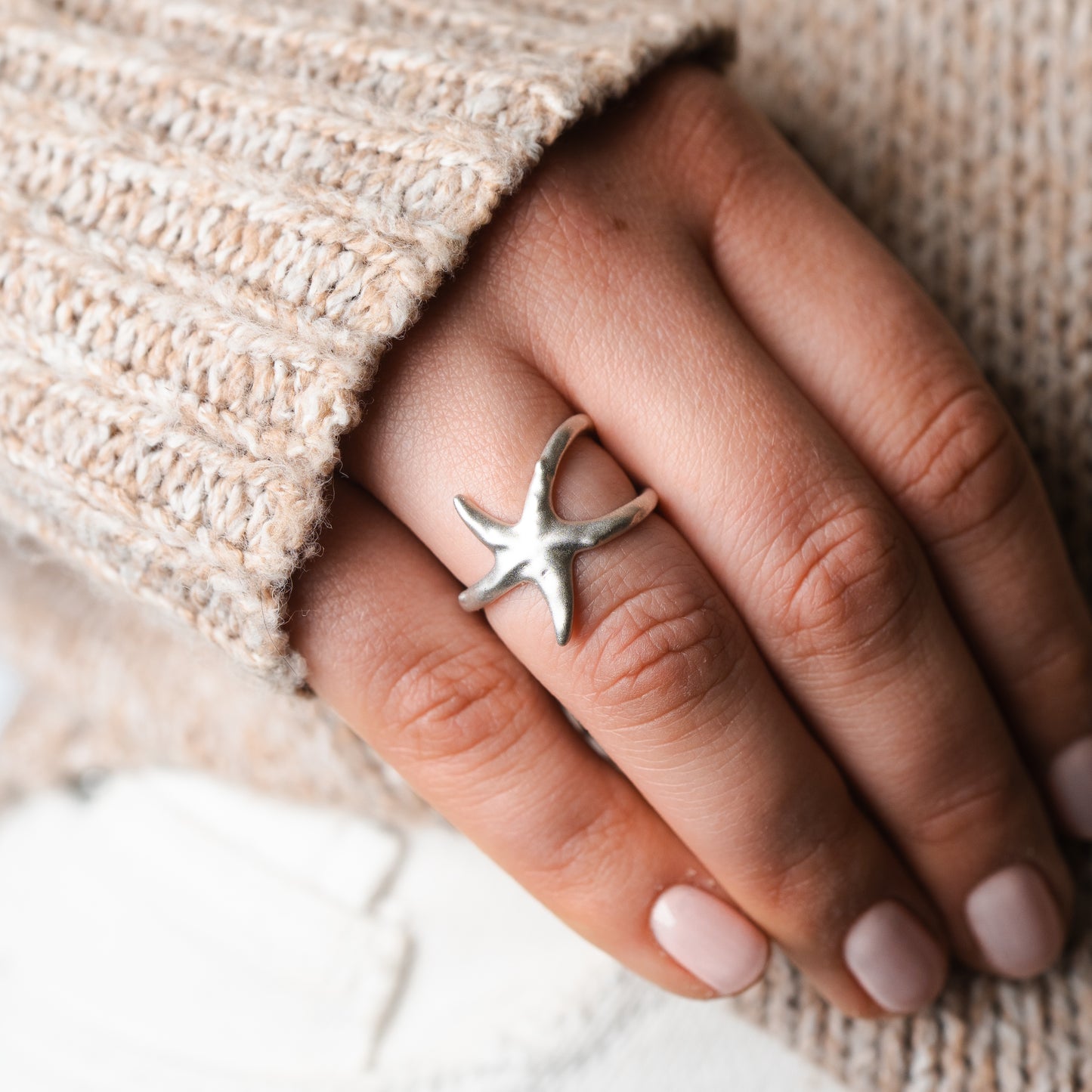 Anillo ajustable estrella de mar