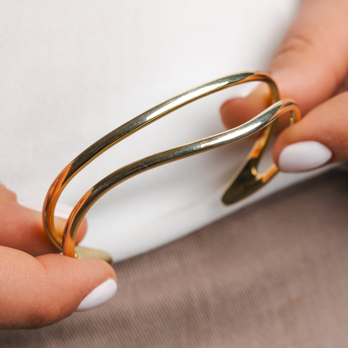 Pulsera esclava doble bañada en oro