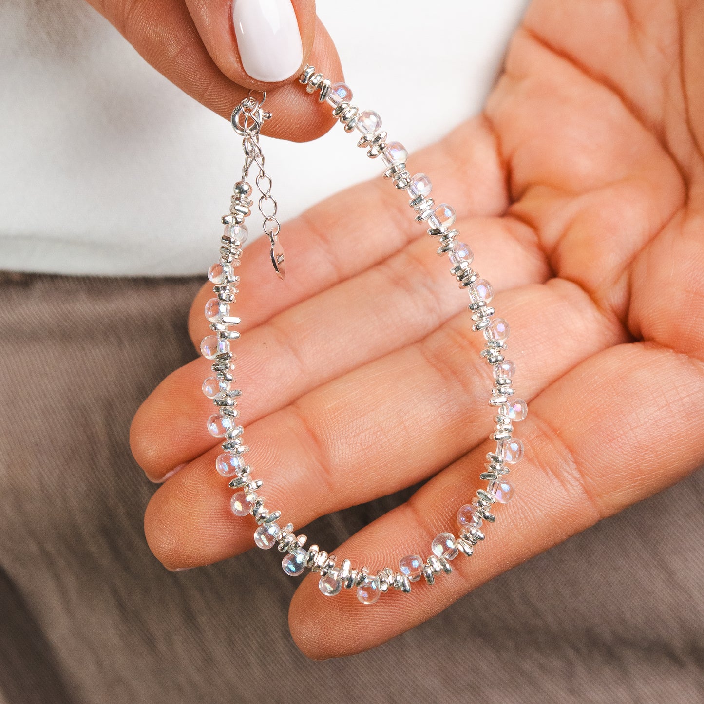 Pulsera mostacillas tornasol