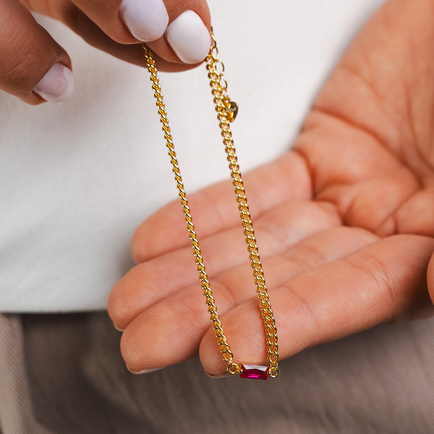 Pulsera circón fucisa bañado en oro