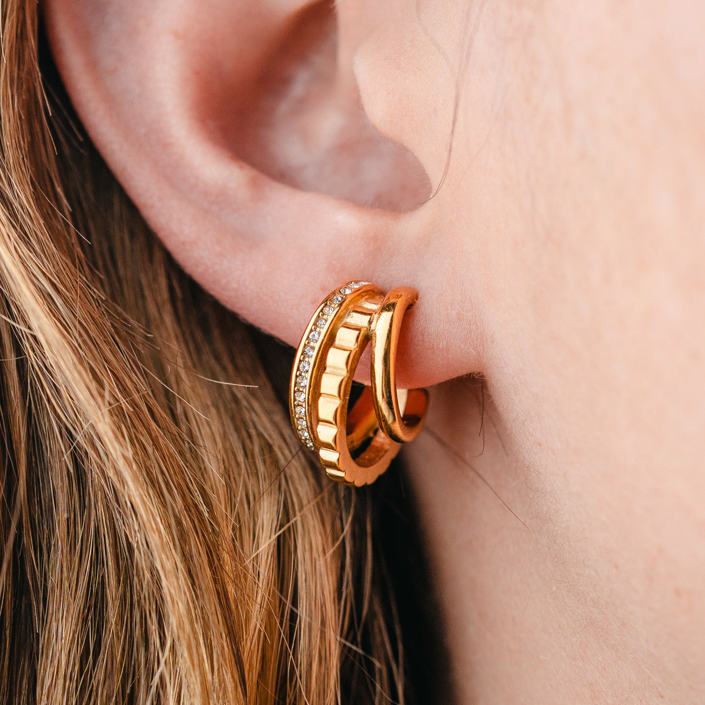 Aros Triple Line Pavé