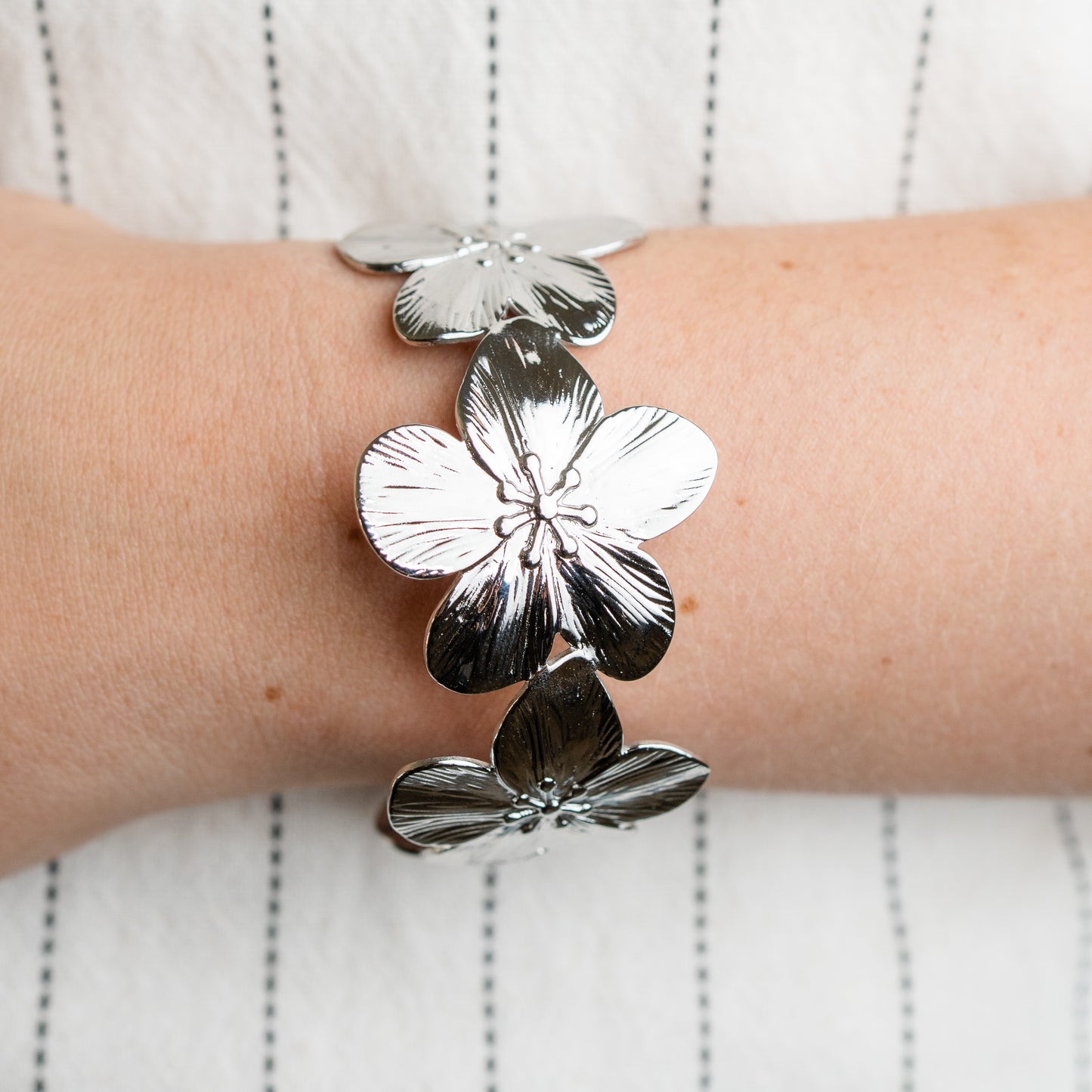 Pulsera flor silver