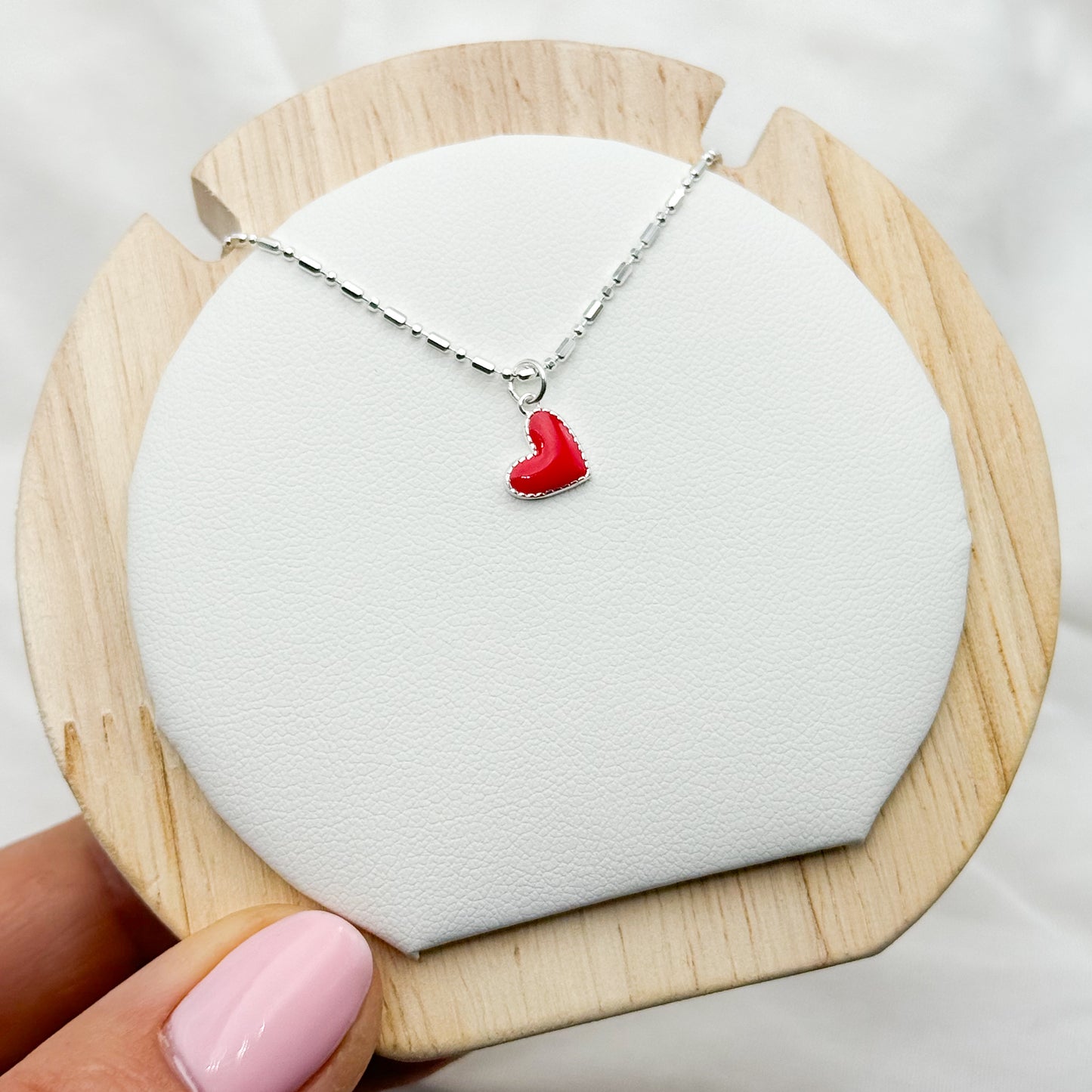 Collar corazón rojo