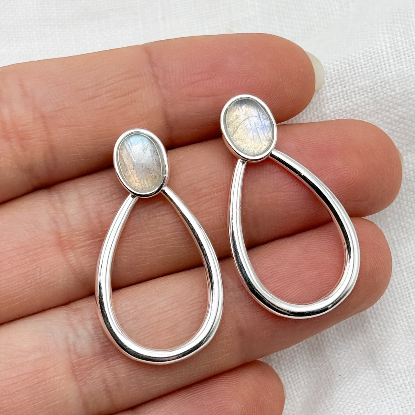 Aros colgante gota piedra