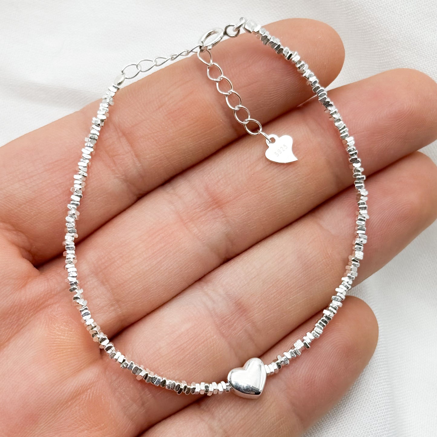 Pulsera mostacillas corazón