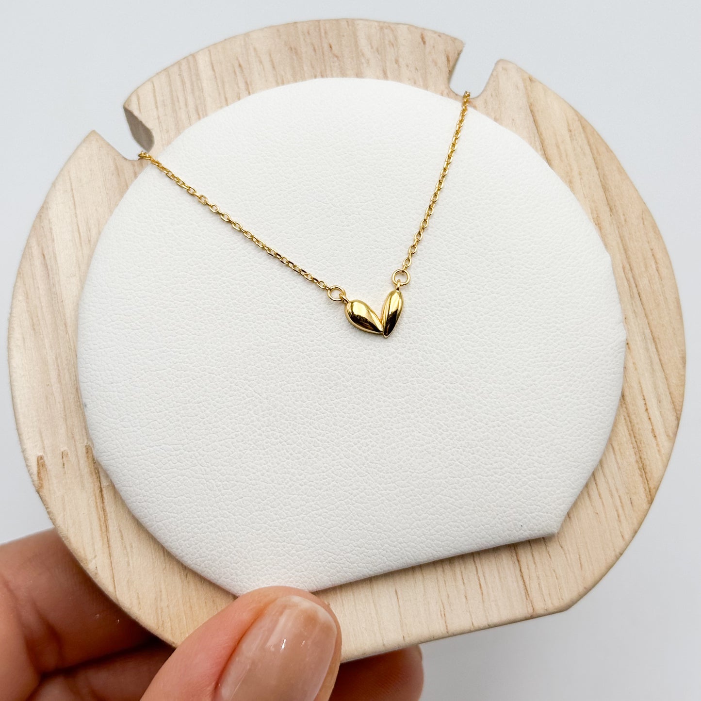 Collar corazón pequeño bañado en oro