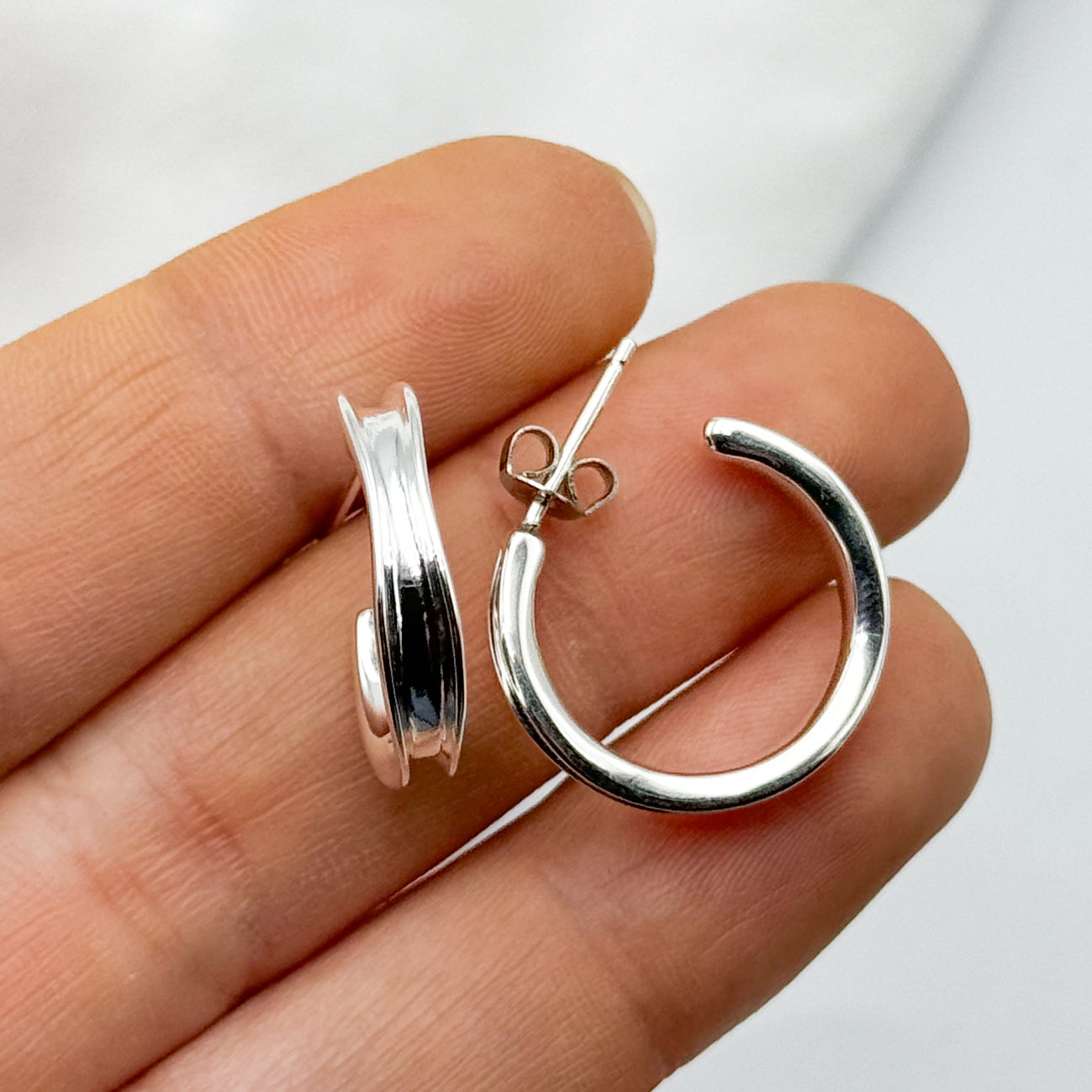 Aros semi argolla diseño irregular