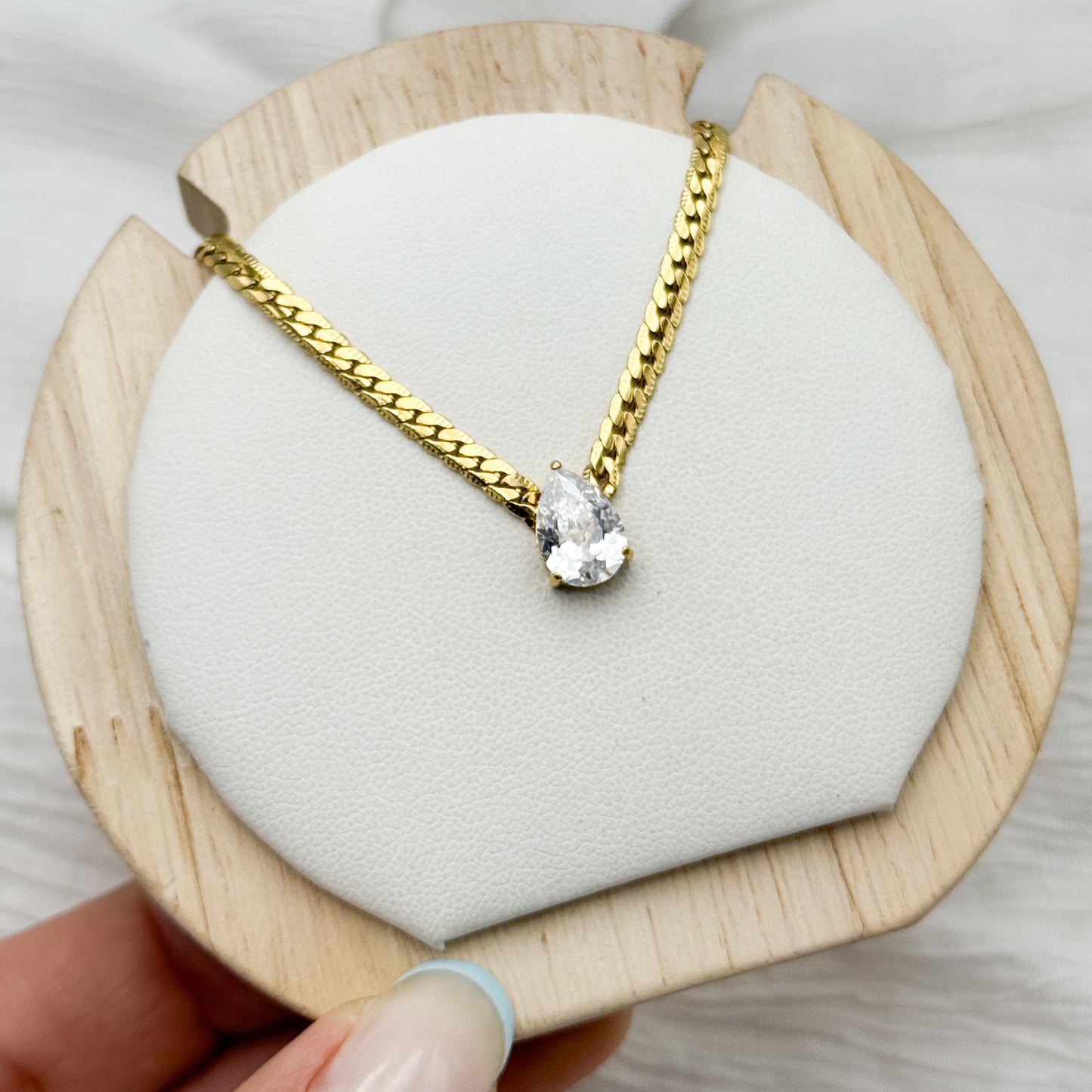 Collar cinta circón bañado en oro