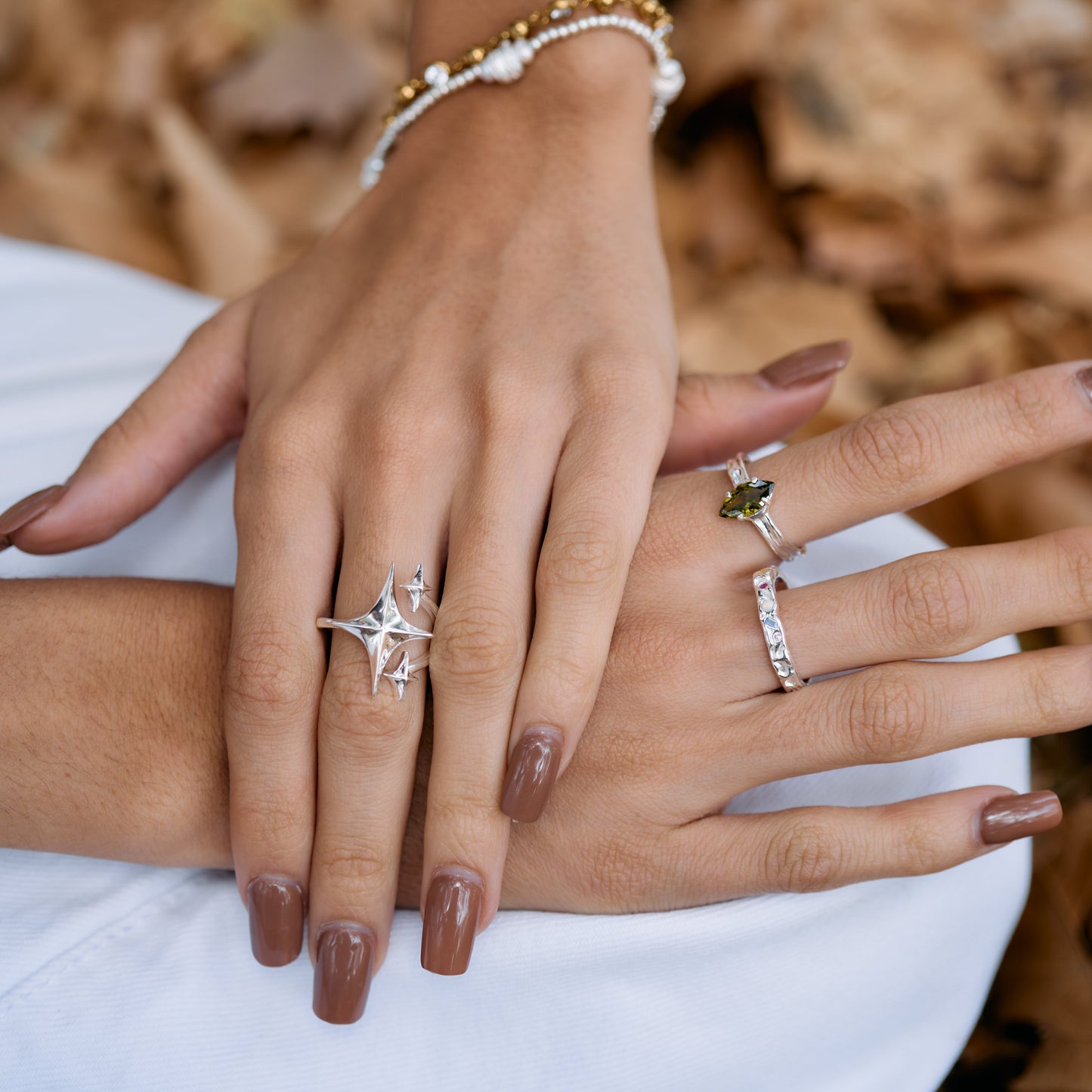 Anillo ajustable estrellas fugaces