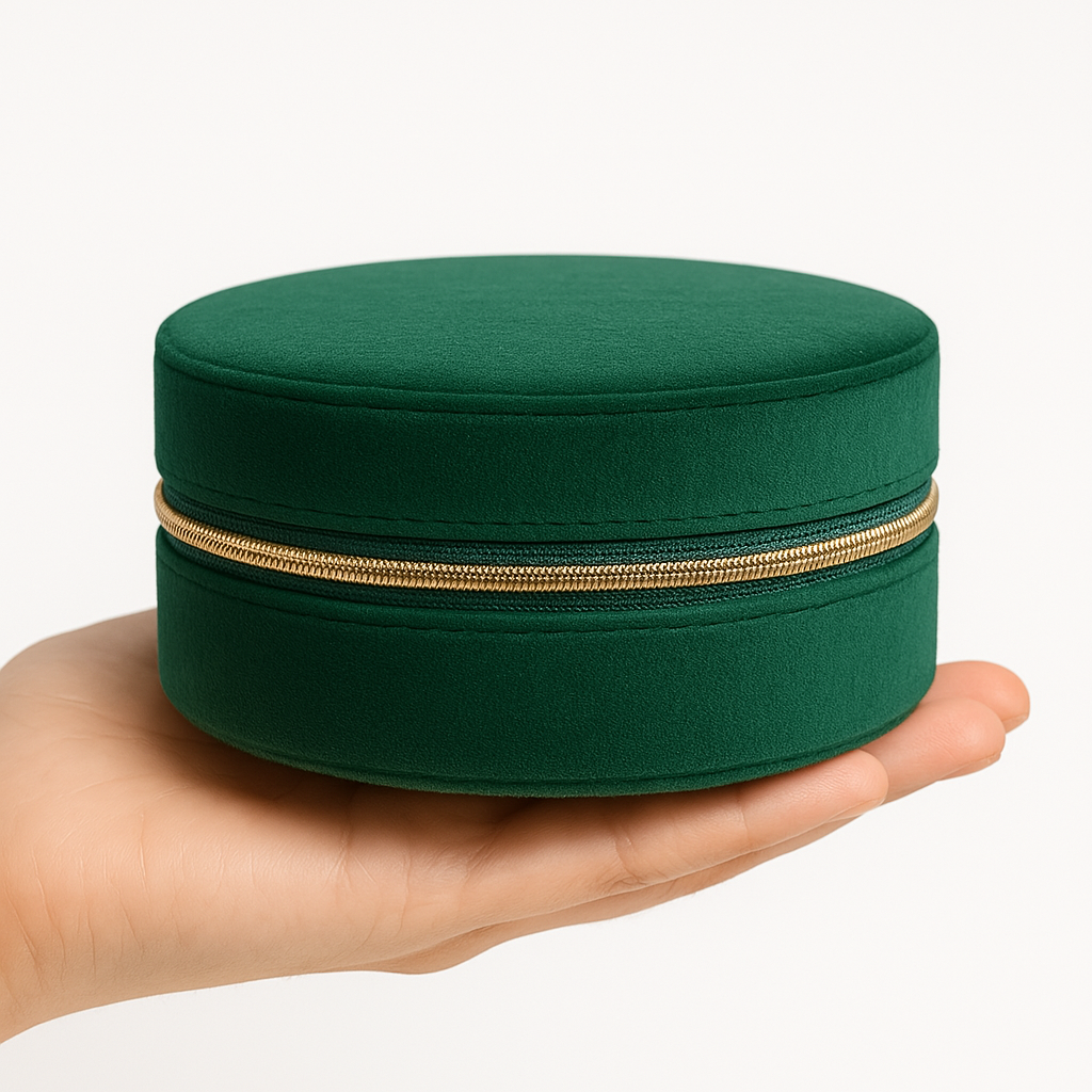 Joyero terciopelo de viaje verde