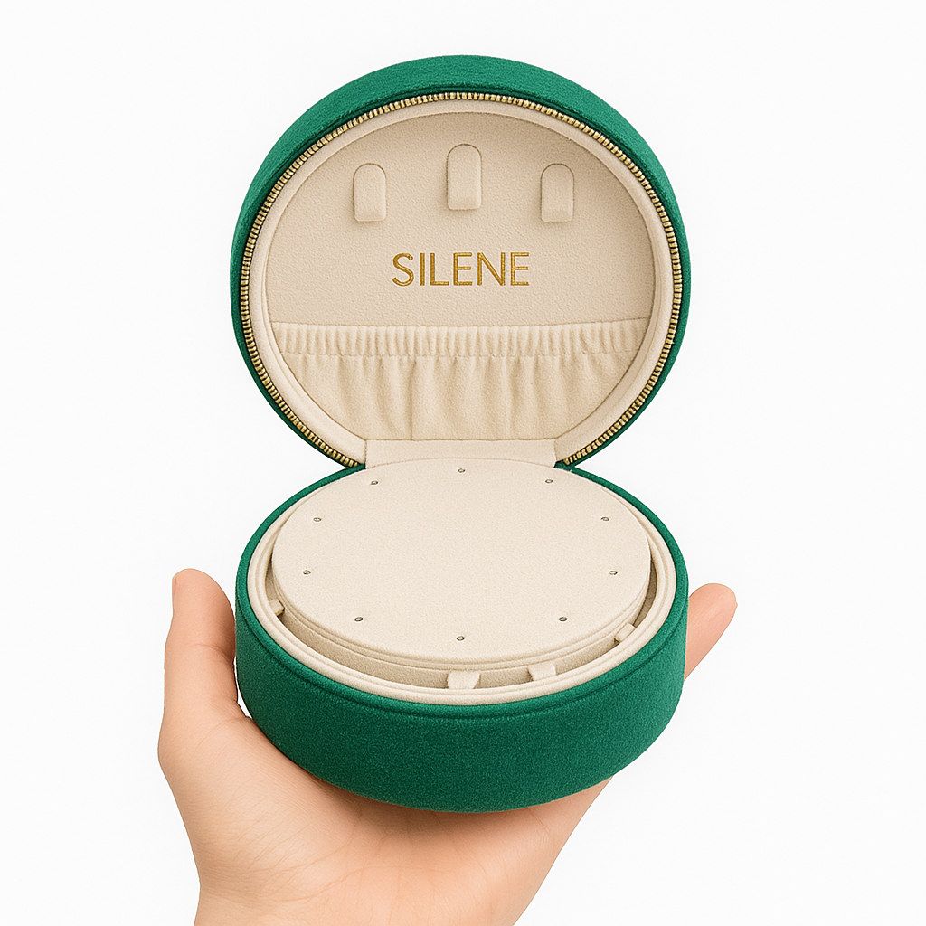 Joyero terciopelo de viaje verde