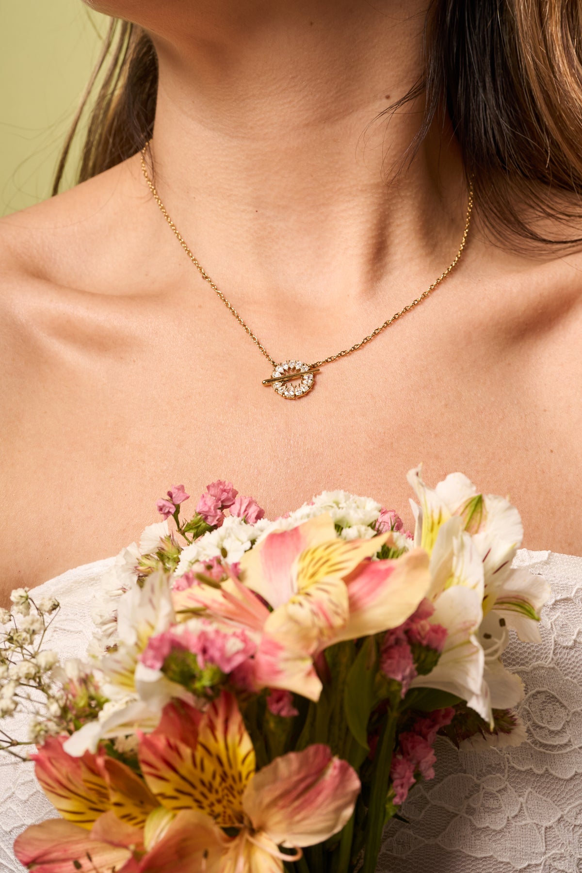 Collar Halo Cristal bañado en oro