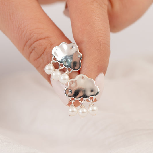 Aros pegados nubes con perla