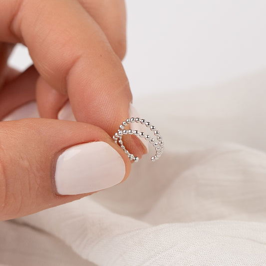 Aro ear doble cuff esferas