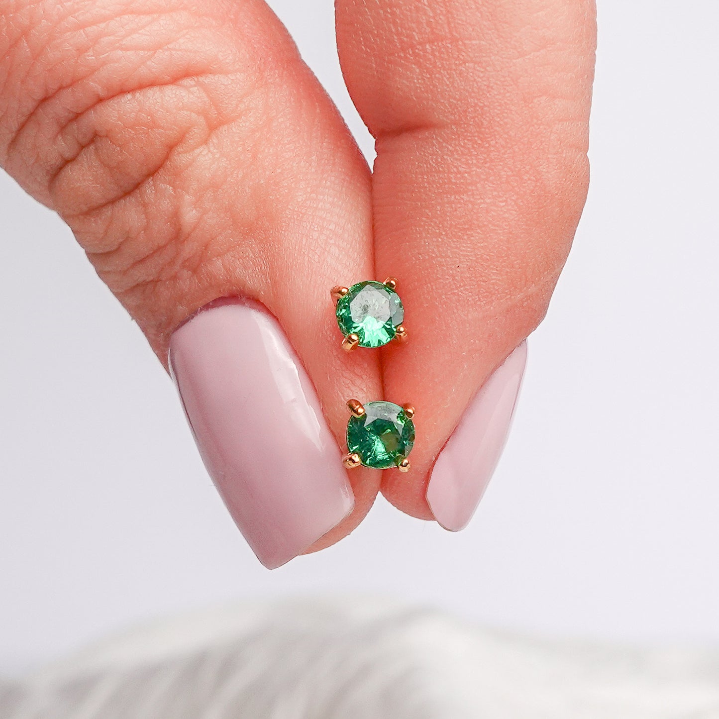 Aros mini circón verde