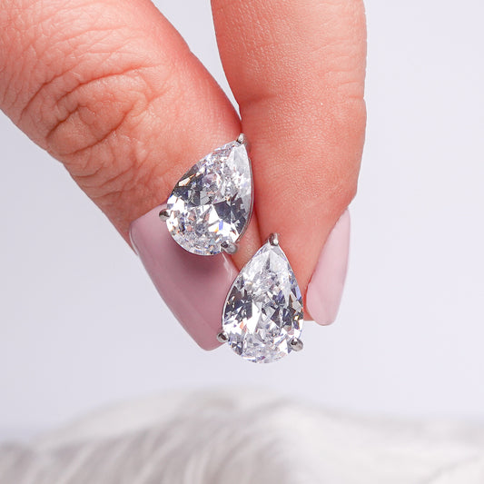 Aros pegados gota bianca silver
